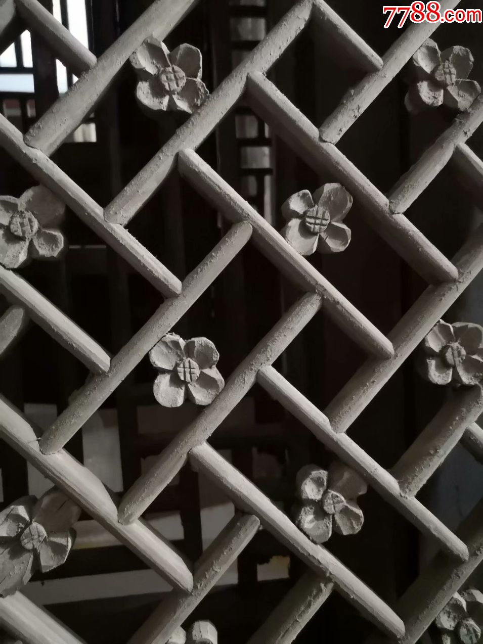 清代格子梅花窗格双面工