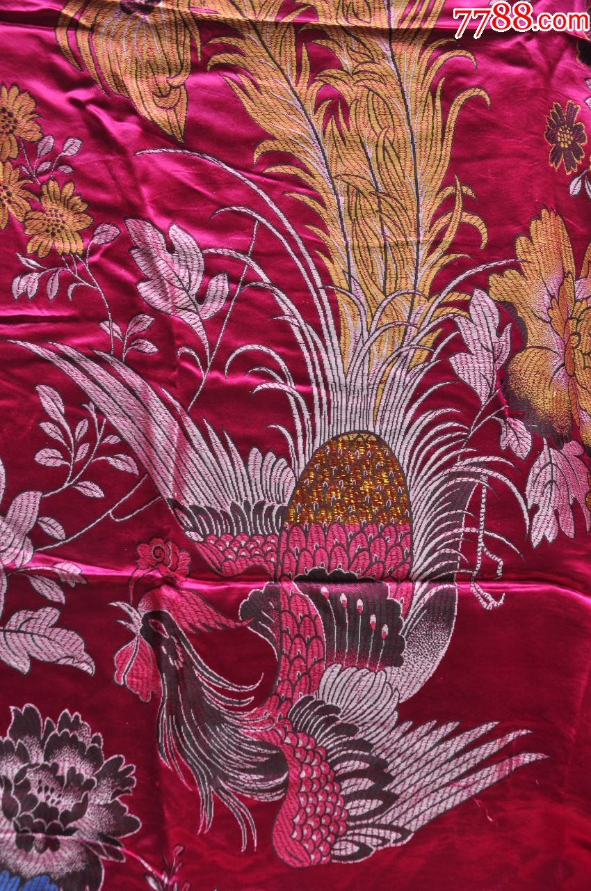 杭州高级十二彩织锦被面【长185x135厘米】_明清斋轩【7788陶器收藏】