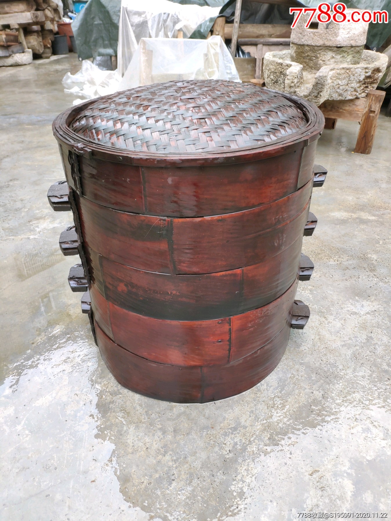 六十年代四层竹蒸笼老蒸笼古董蒸笼