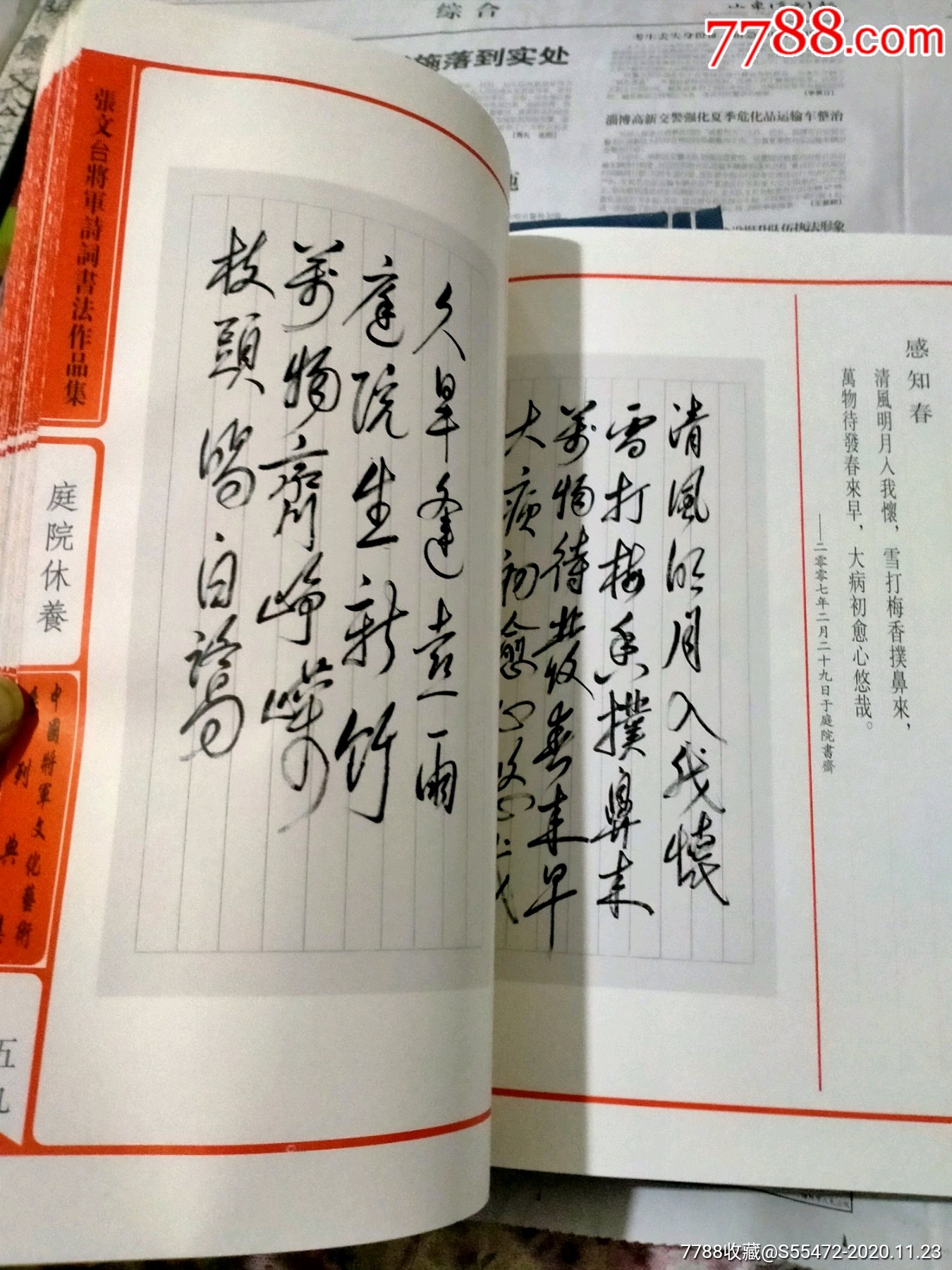 病中抒怀-张文台将军诗词书法作品集上下卷