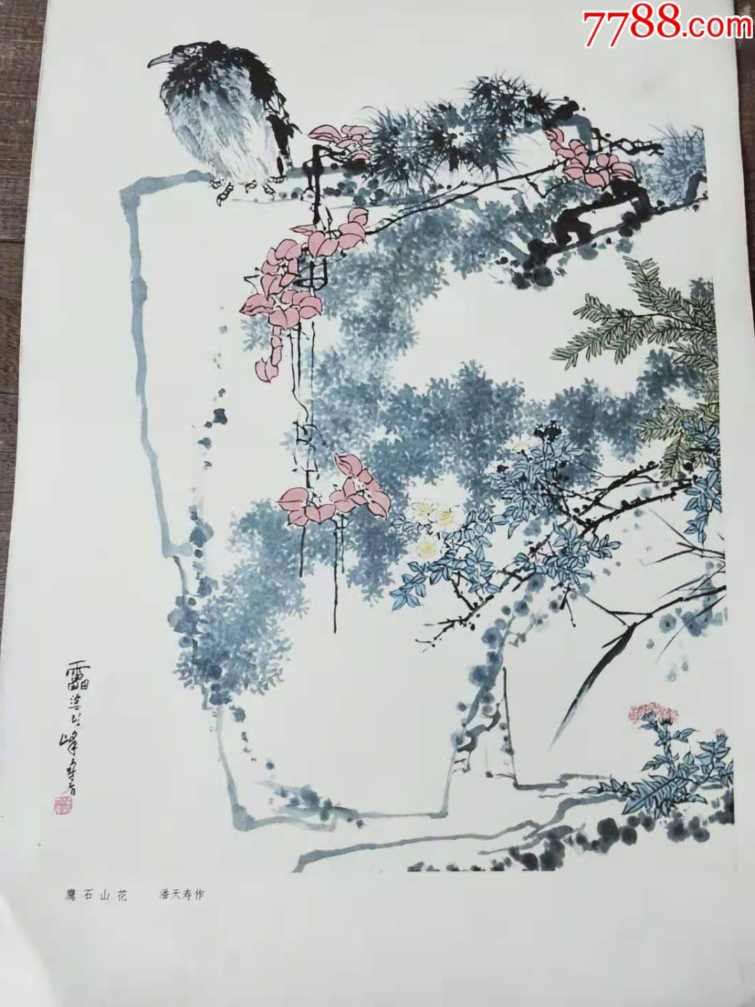 鹰石山花(潘天寿.作)