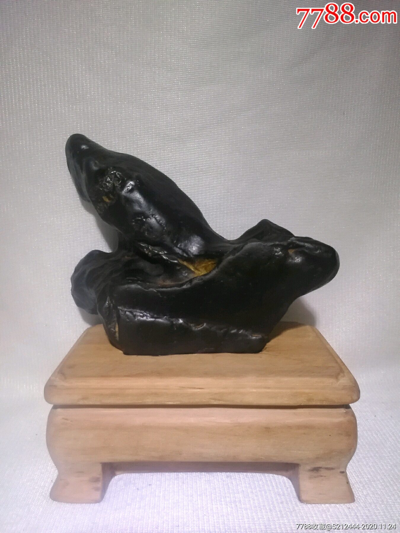 江底石奇石黑石观赏石原石摆件鱼跃