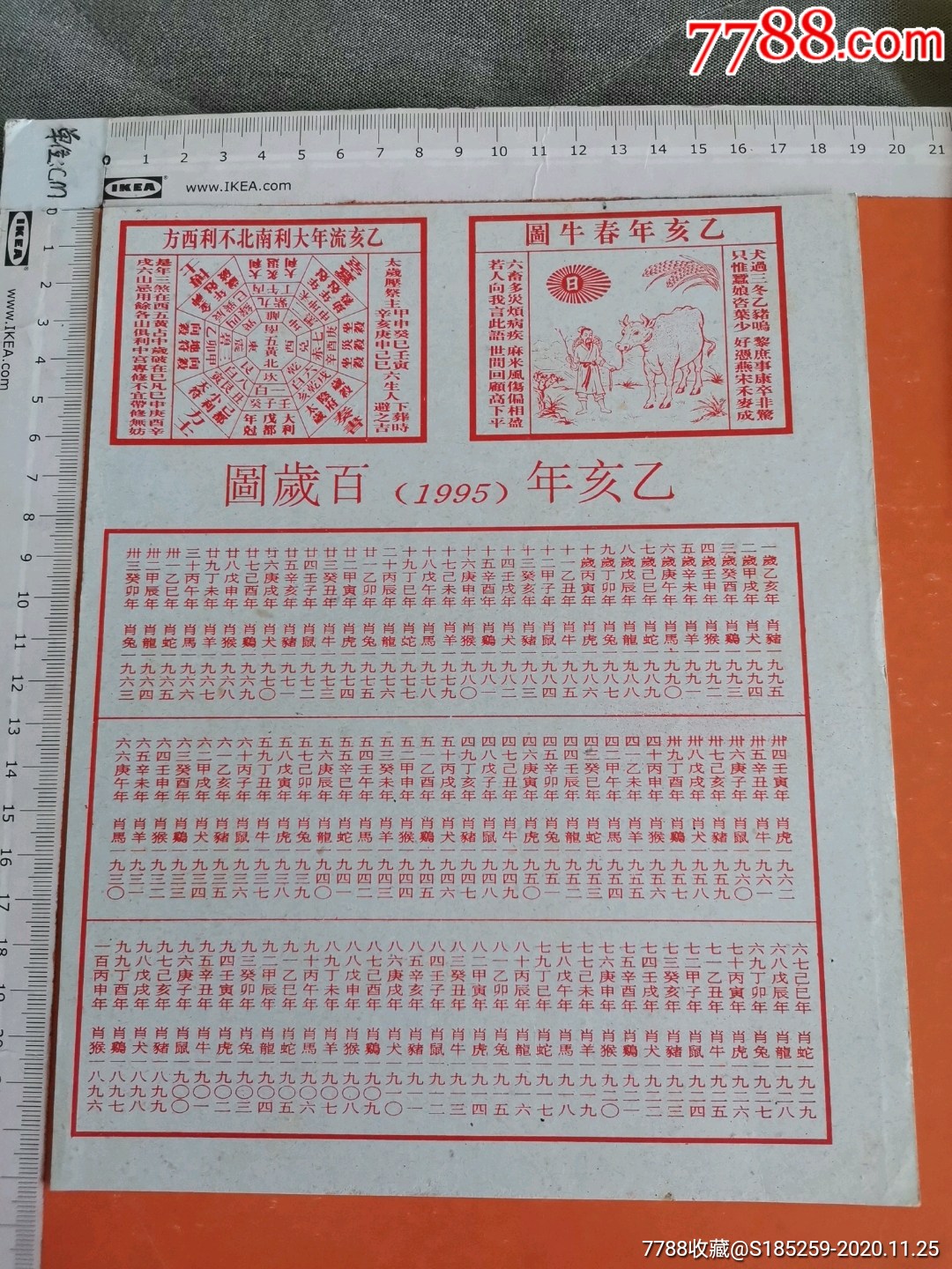 1995～百岁图_年历卡/片_庆庆纸品【7788收藏__收藏热线】