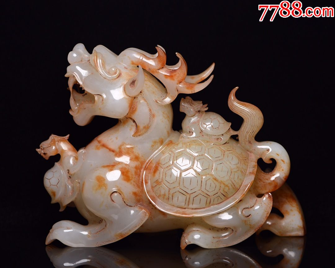 和田玉龙龟摆件