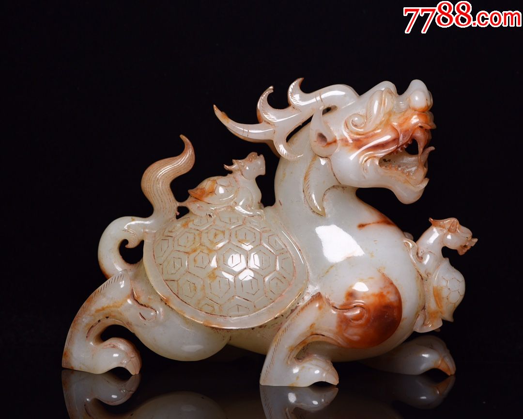 和田玉龙龟摆件