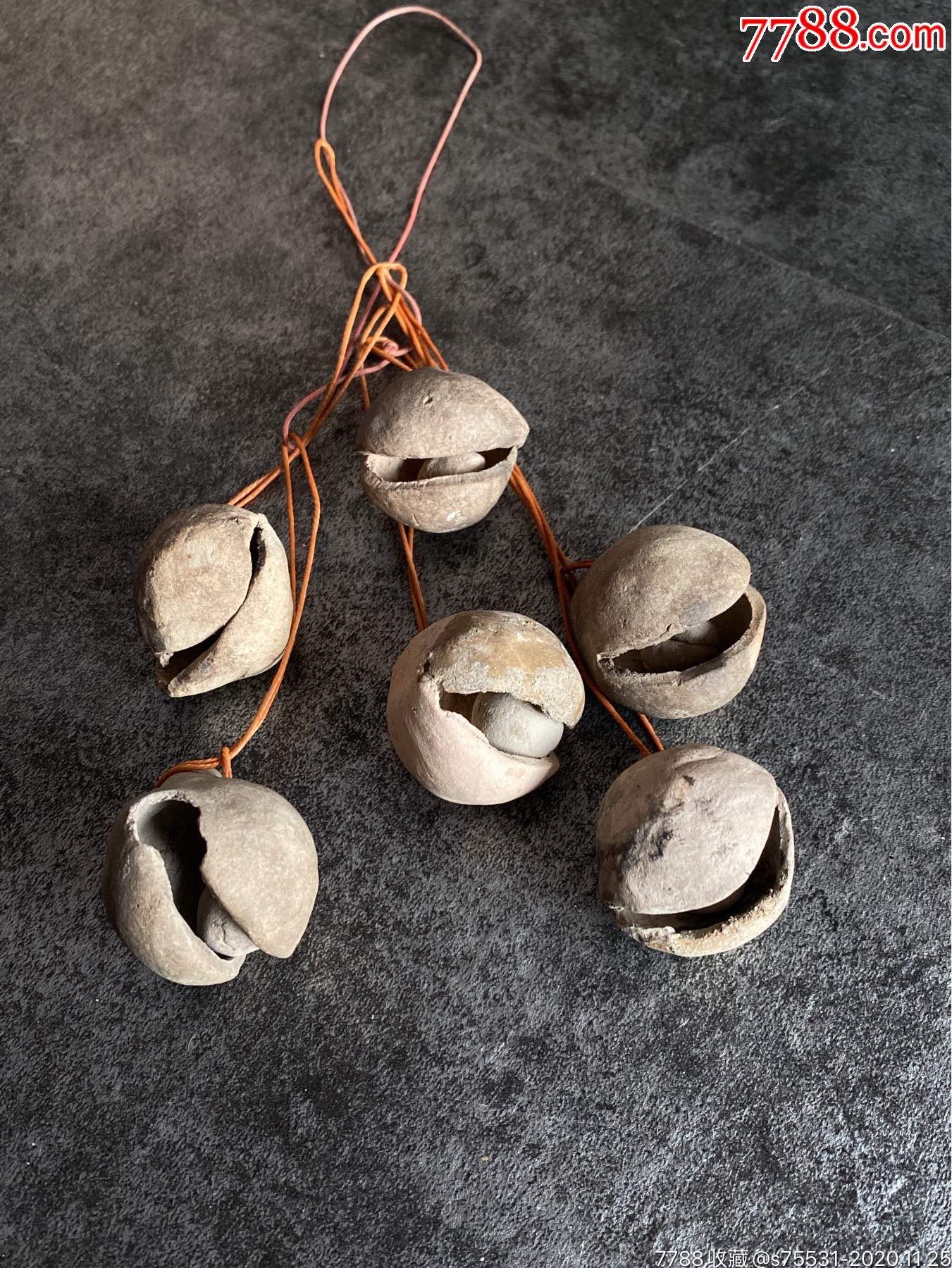 宋代淄博窑生产素烧陶铃六只