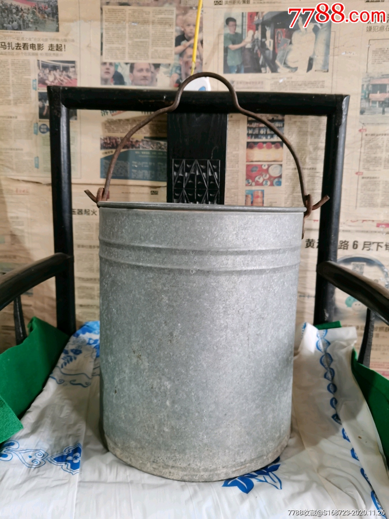 八*十年代怀旧收藏二手老物件铁皮水桶