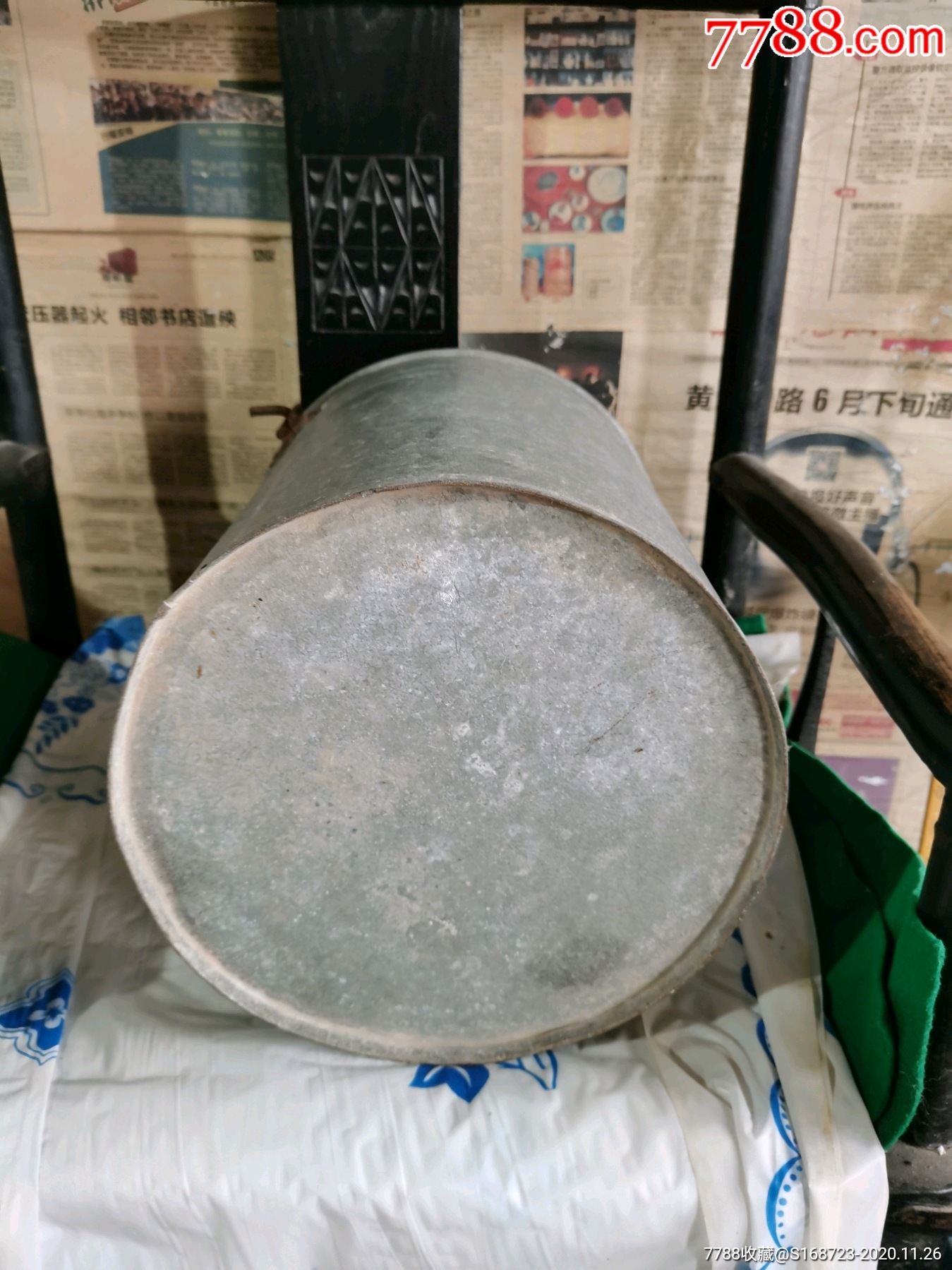 八十年代怀旧收藏二手老物件铁皮水桶