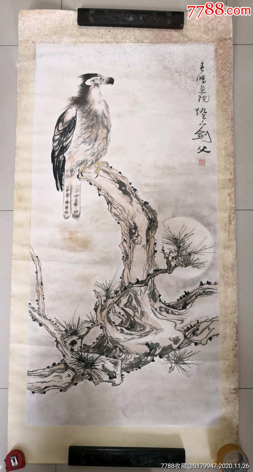 高劍父作品～四尺老鷹_花鳥國畫原作_第1張_7788印章收藏