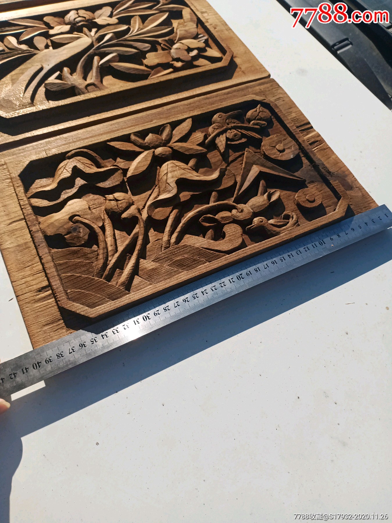 民国云南木雕花板一套装裱起来就漂亮了