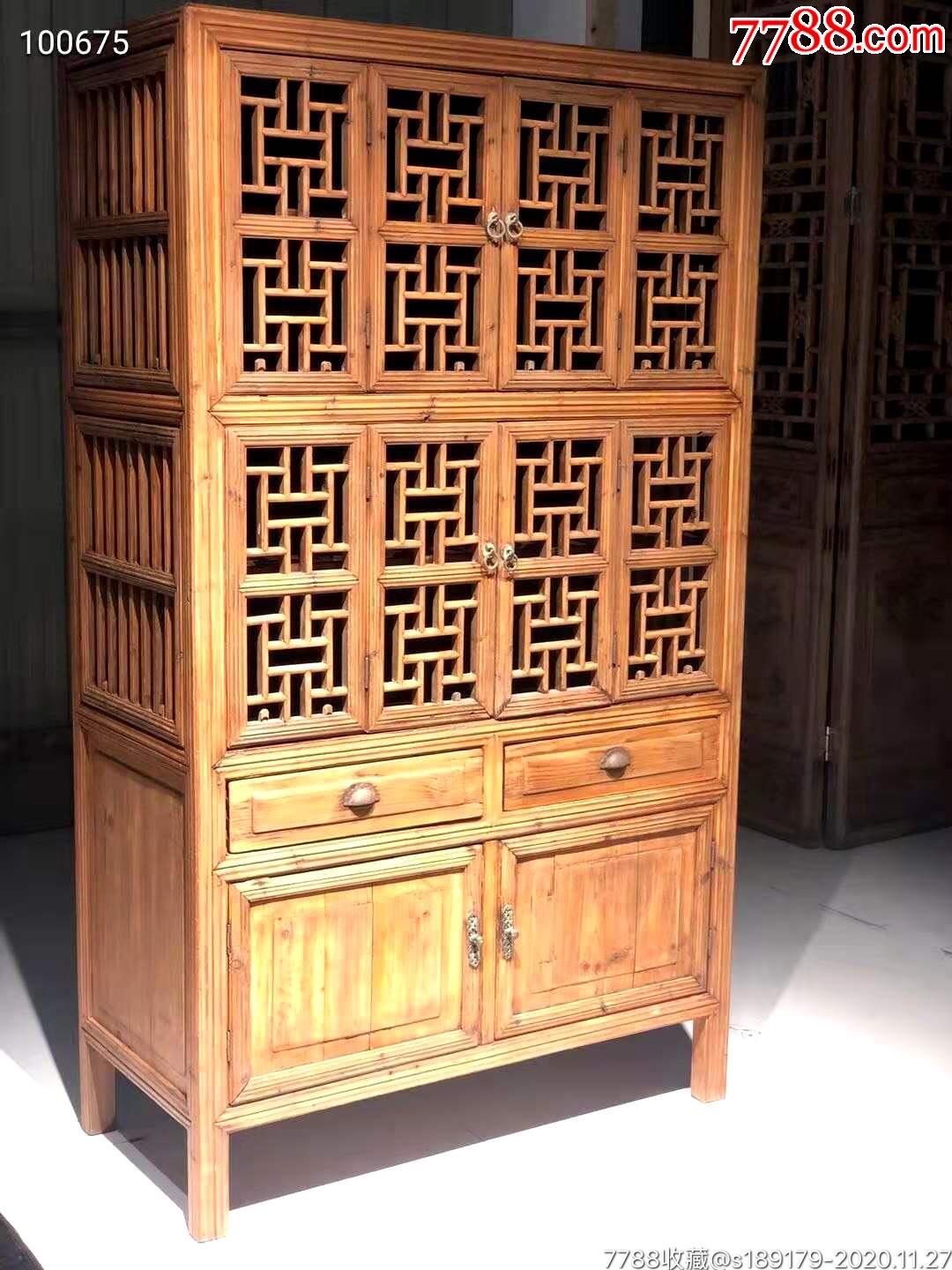 清代松柏木老木柜子16