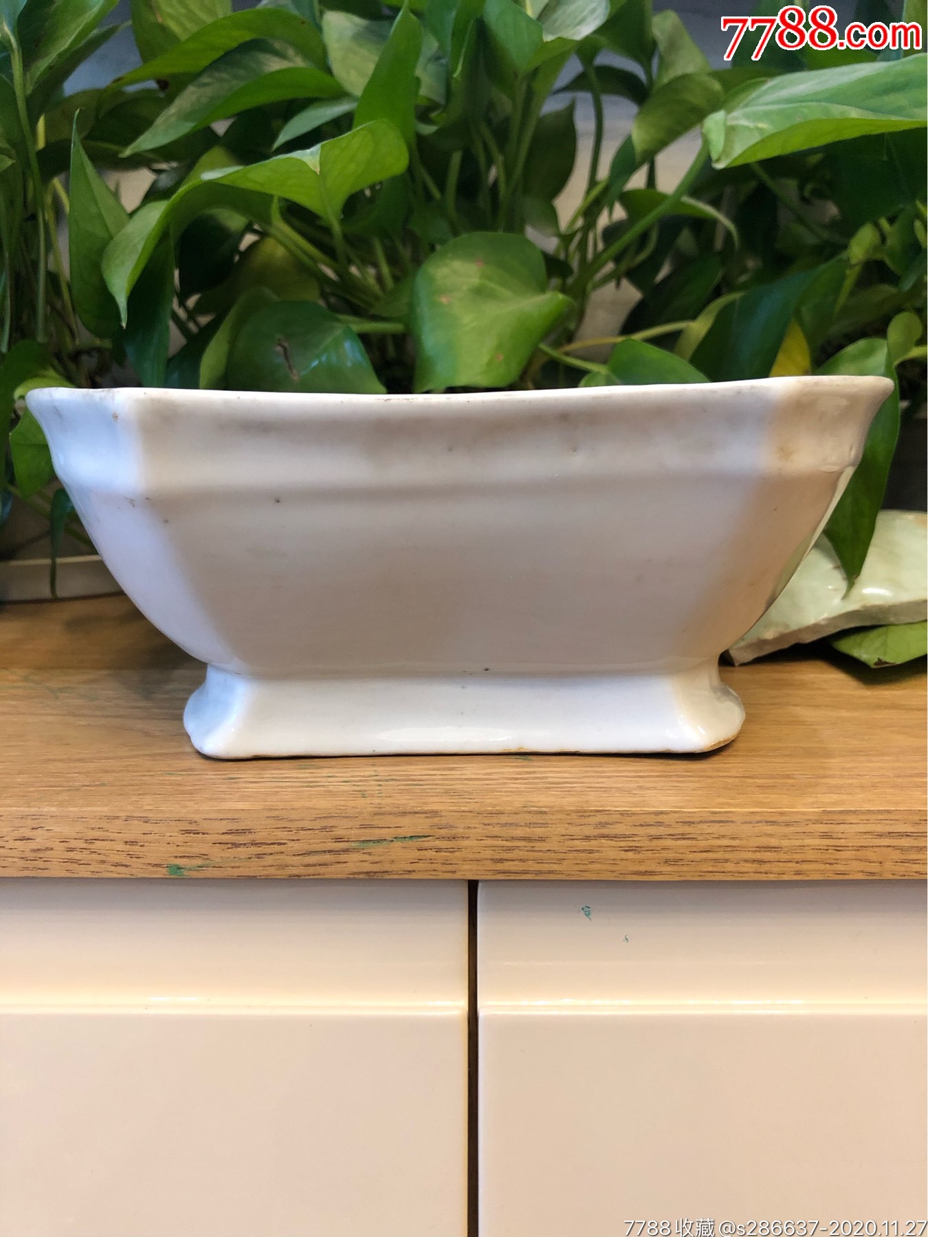 清同治白釉水仙盆-单色白瓷-7788白瓷收藏