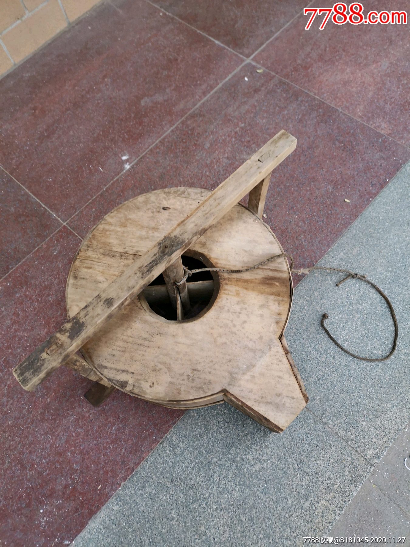 民俗精品:木制鼓风机或吹风机,正常使用.-农用工具-7788旧家具收藏