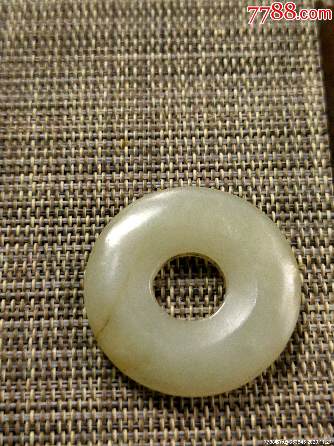 清代和田白玉平安扣