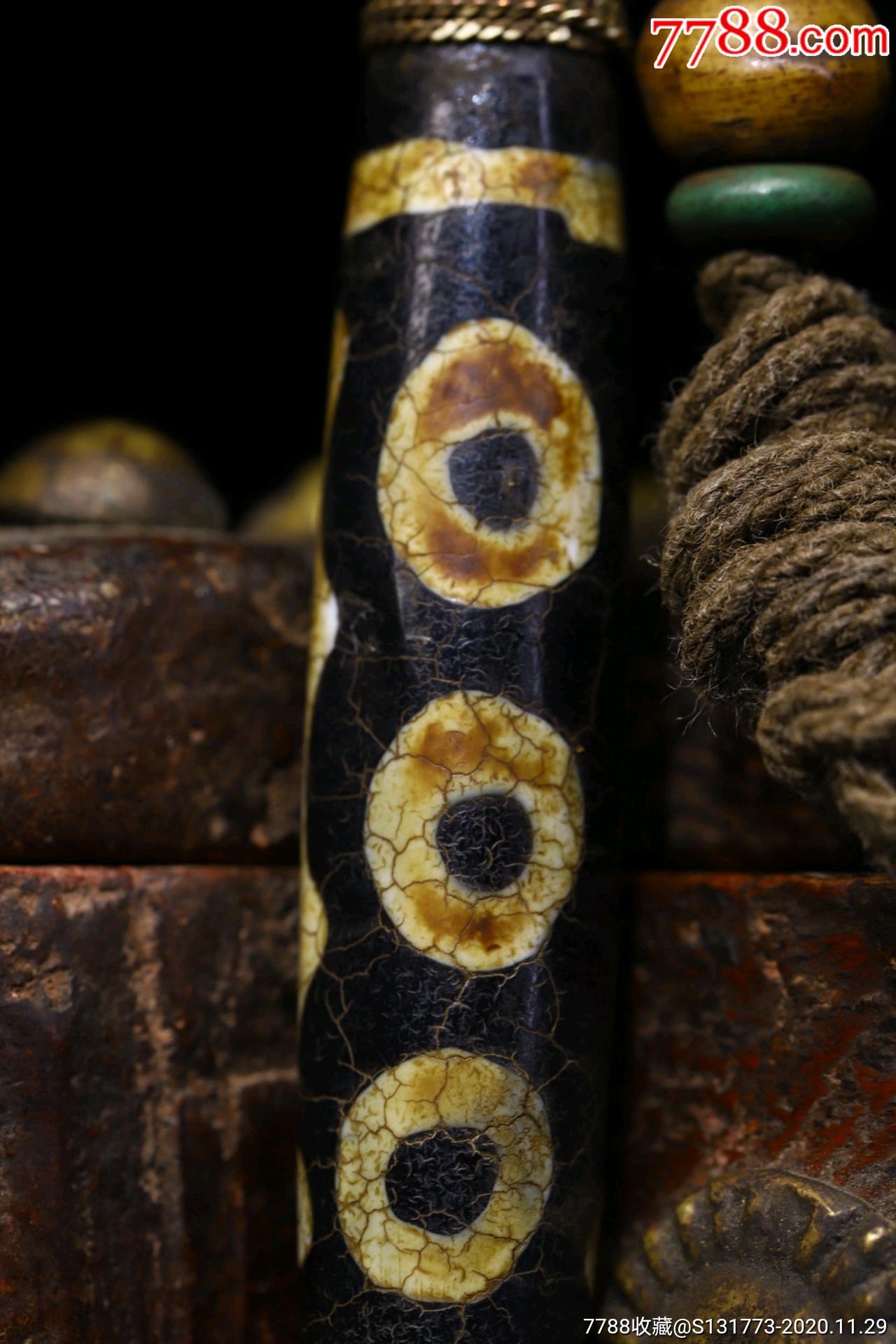 缠丝五眼天珠玛瑙天珠天然玛瑙天珠纯手工掐丝五眼天珠