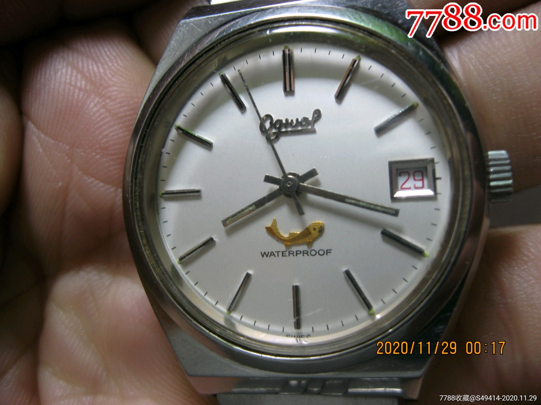 绝美瑞士鱼牌爱其佛全原装绝品手动表,金色鱼标_手表/腕表_第3张_7788