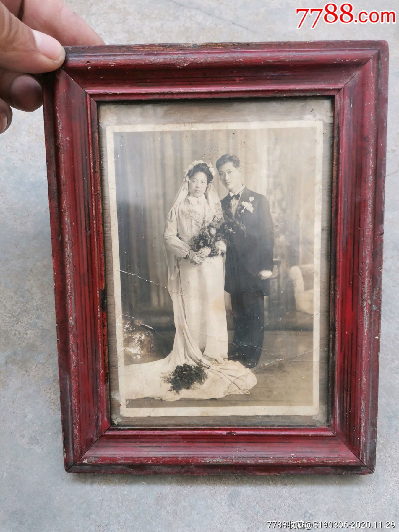 民国结婚老照片带框22165