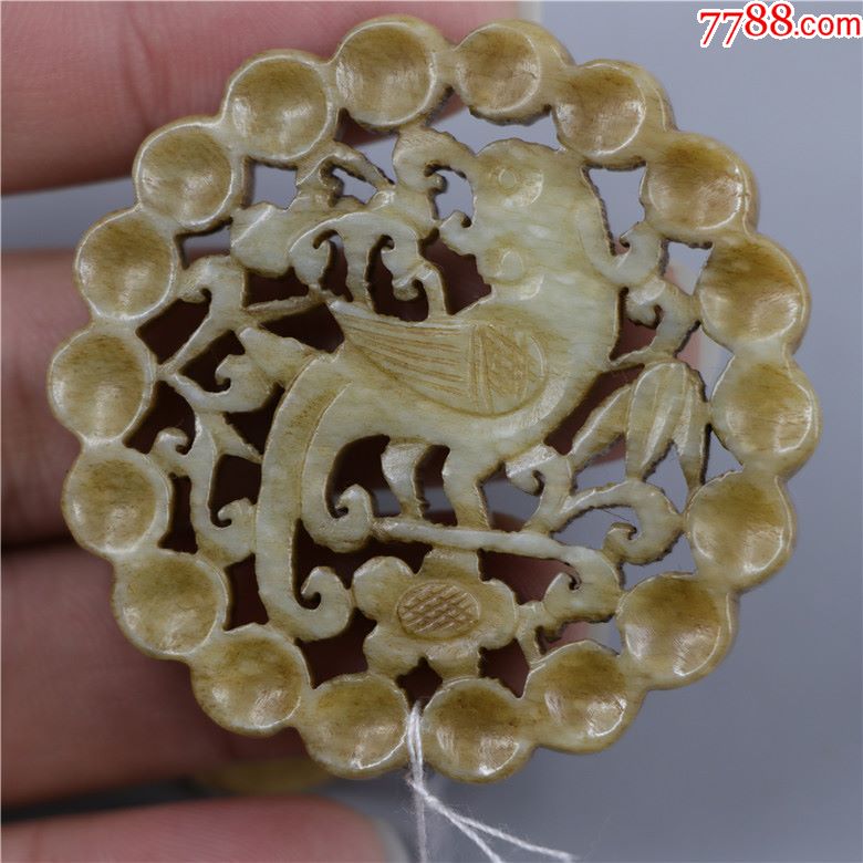 和田纯手工鹦鹉玉佩