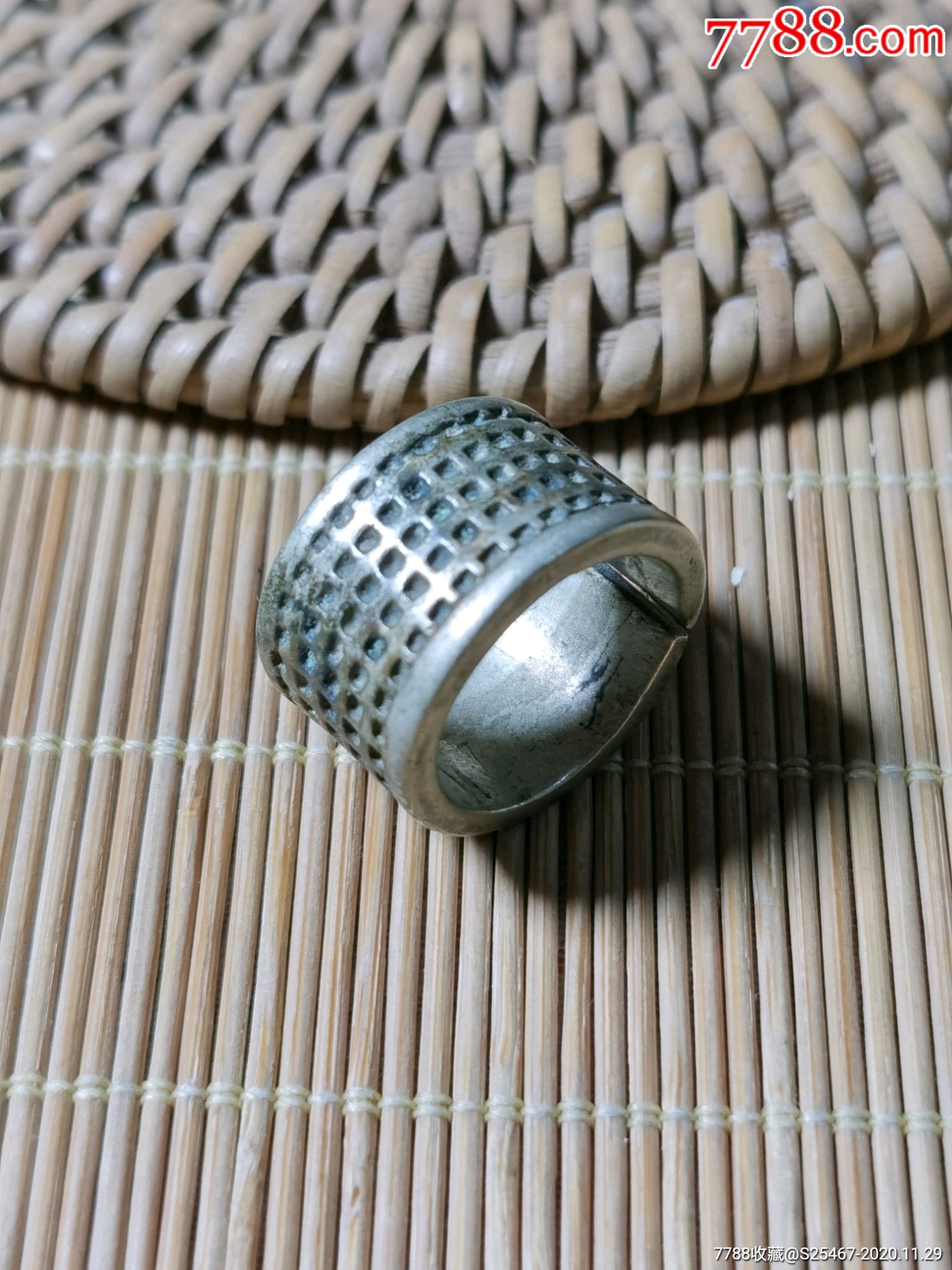 清代白铜缝衣服顶针