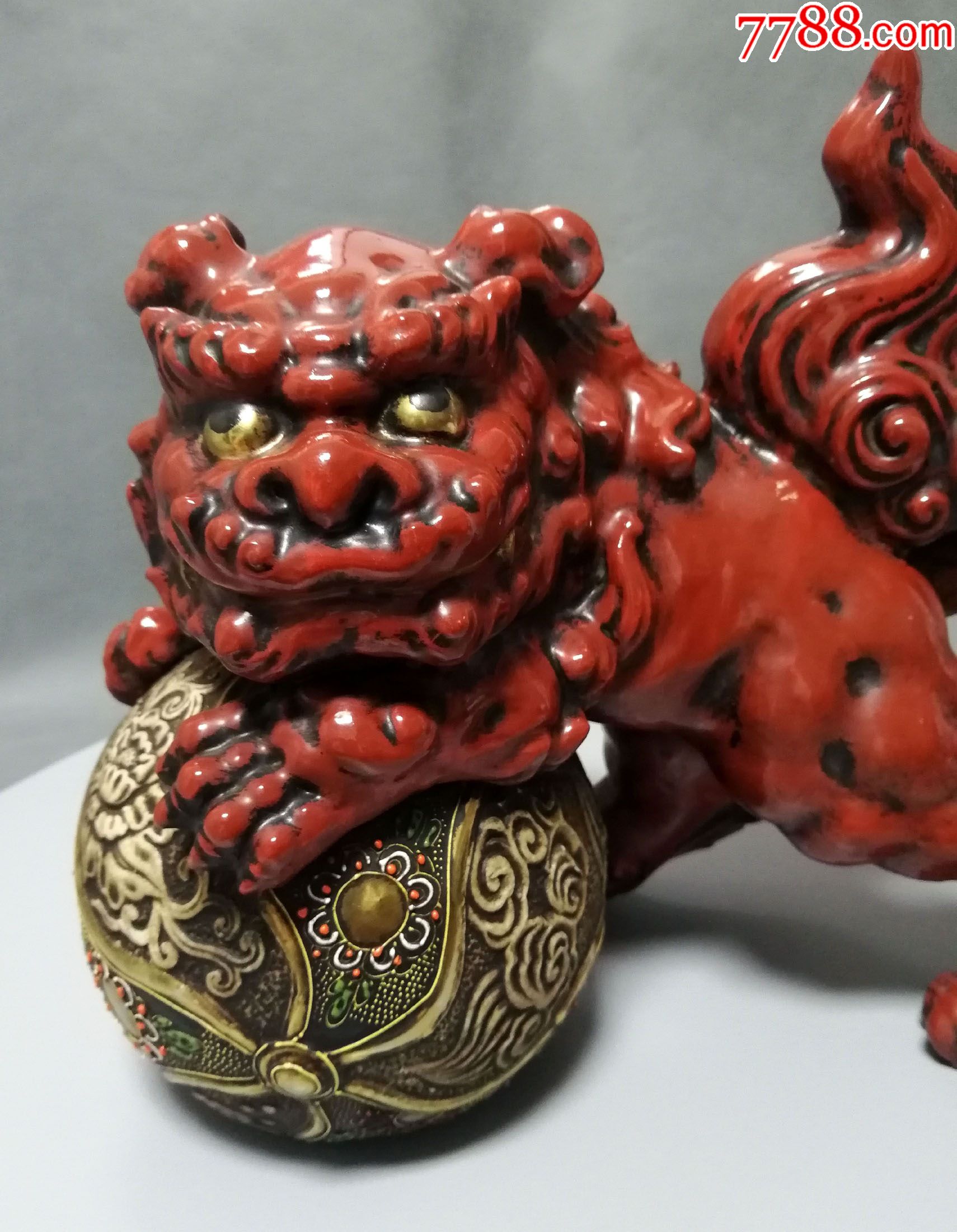 日本老九谷狮子全美品日本回流古董古玩老货收藏高档礼品196