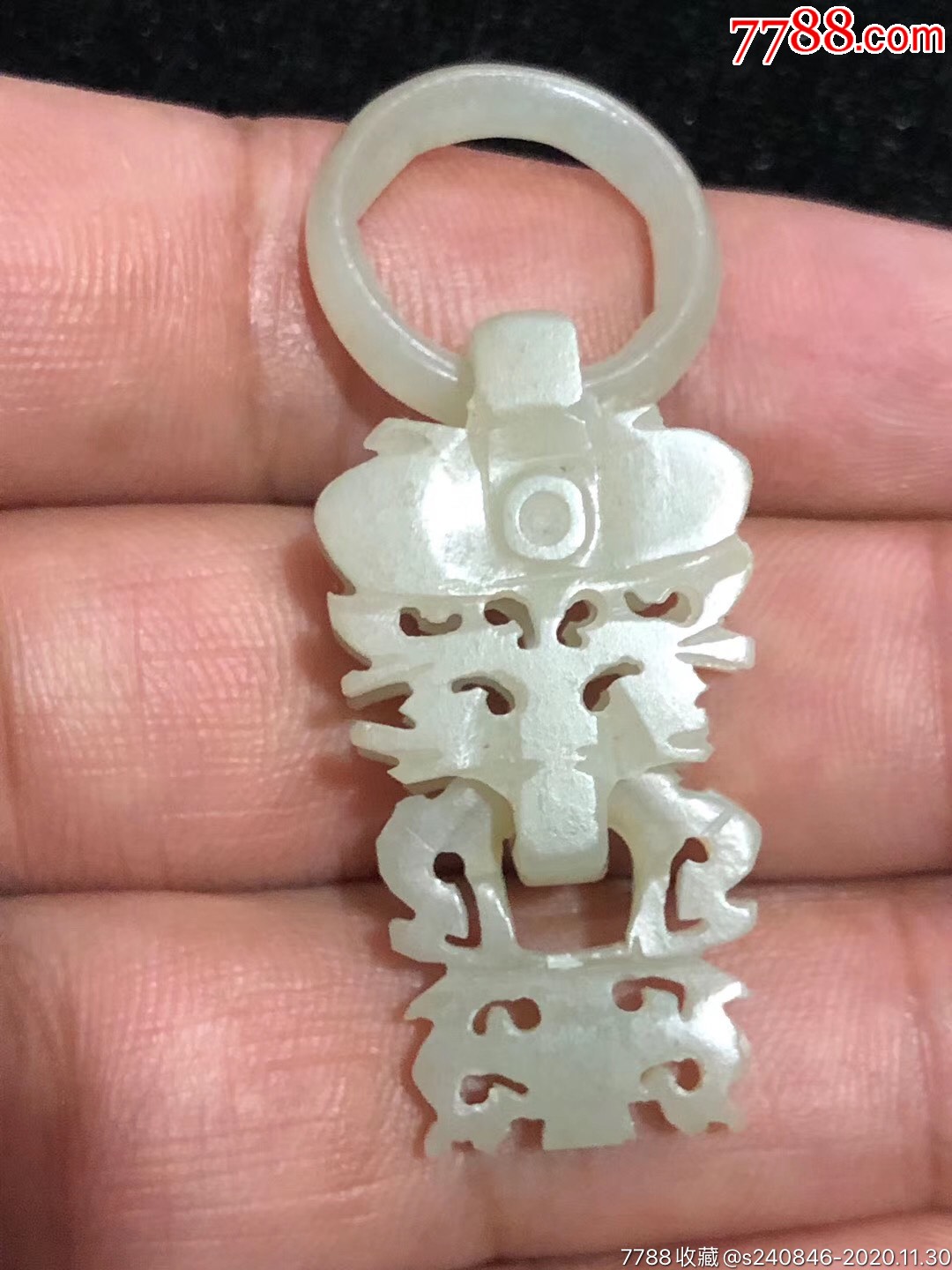 清代和田玉耳环