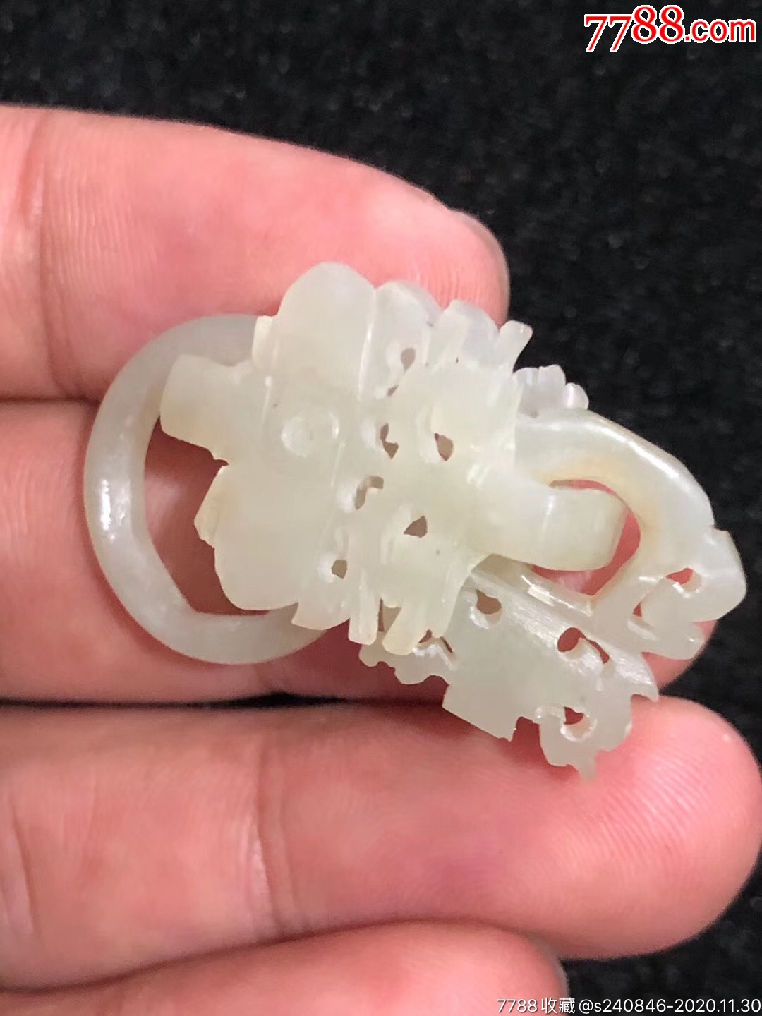 清代和田玉耳环