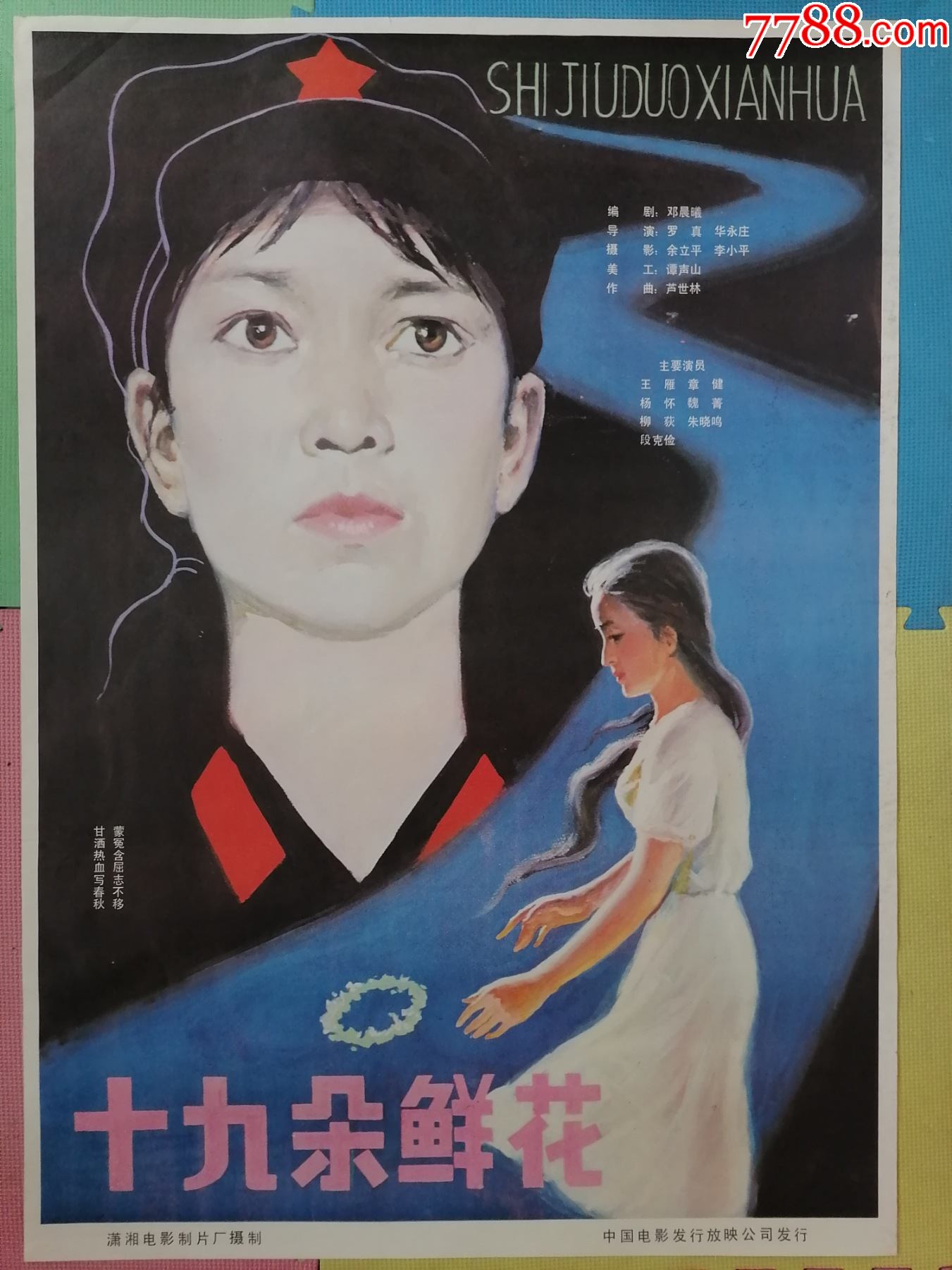 全开电影海报宣传画《十九朵鲜花(十九年华)》(绘画版,非常漂亮)