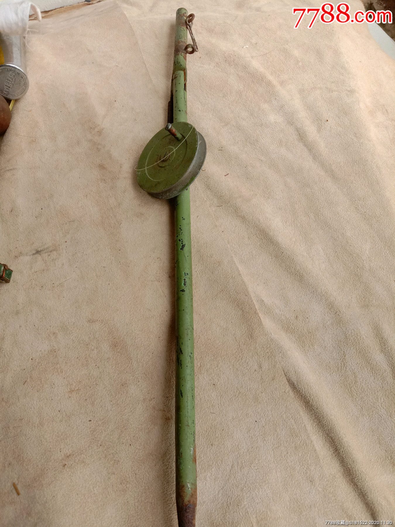 老鱼竿弹簧杆自制老物件工业风金属鱼竿老物件收藏