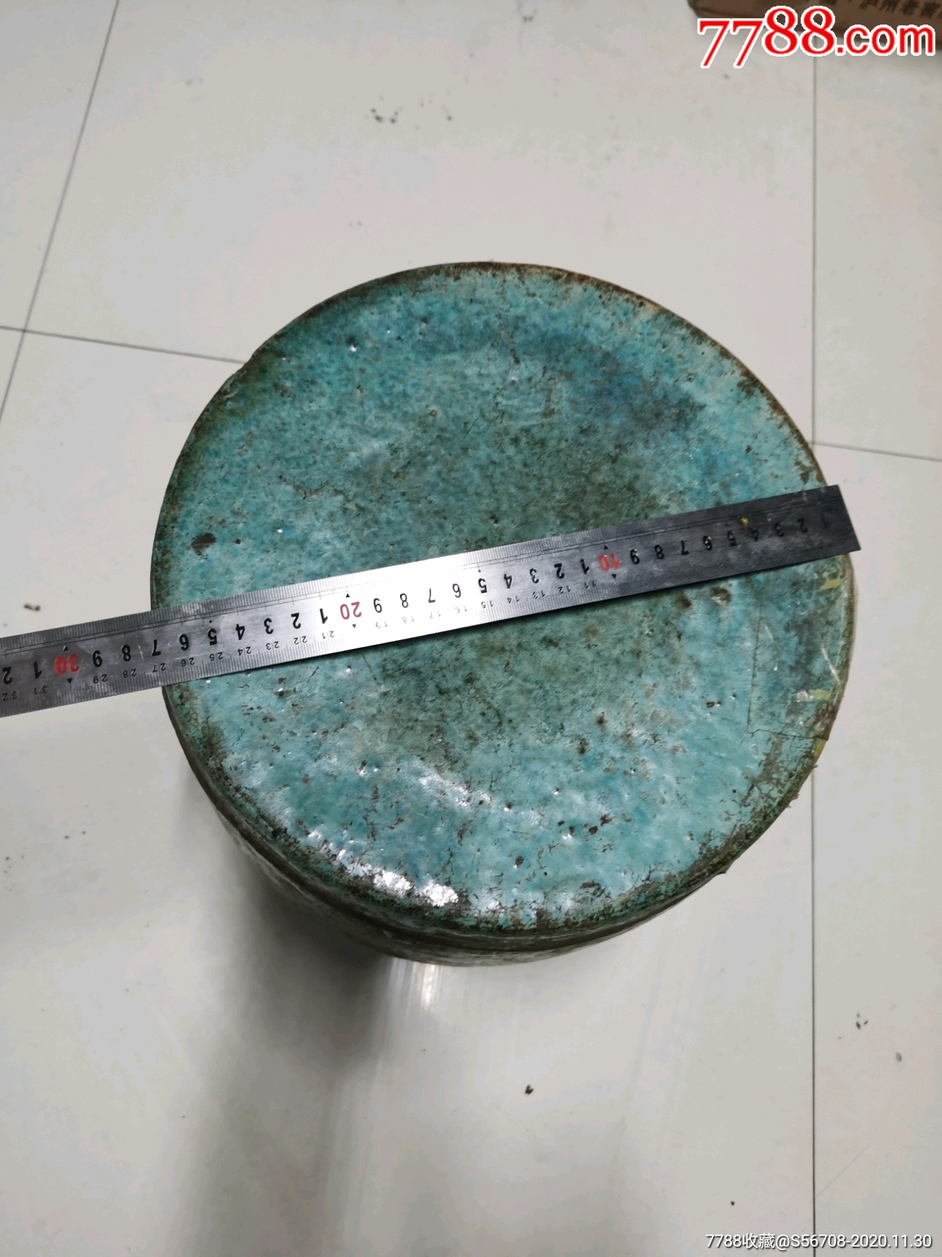 清代石湾绿釉米缸茶叶缸老瓷器古玩古董收藏包老包真