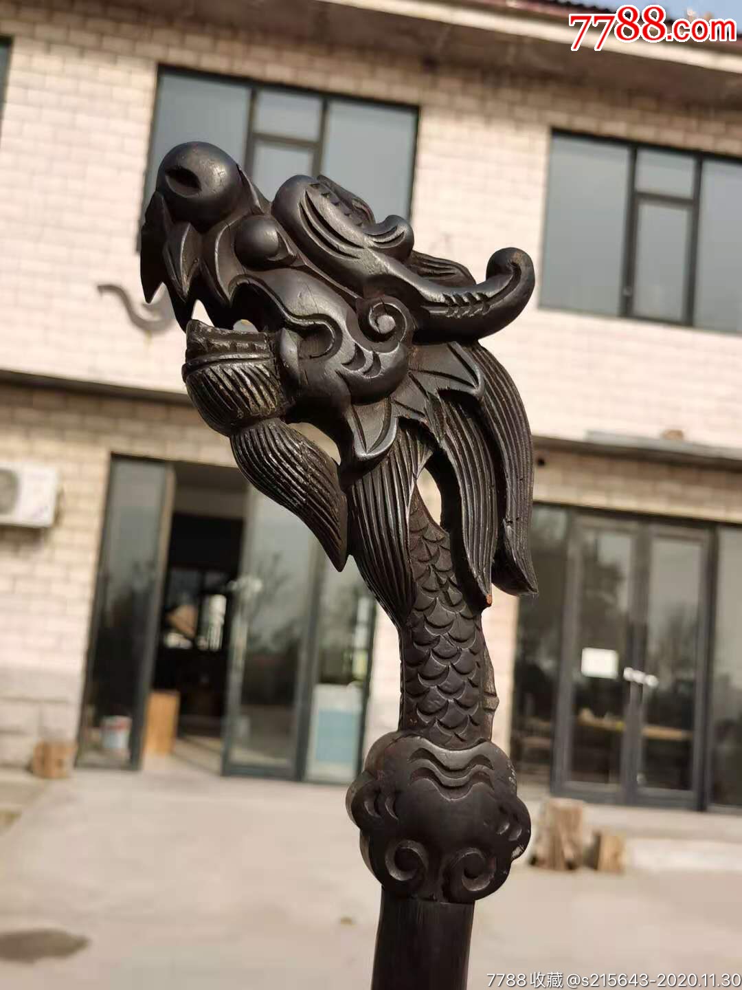 清代龙头禅杖品相完好造型美观包浆一流源头老货