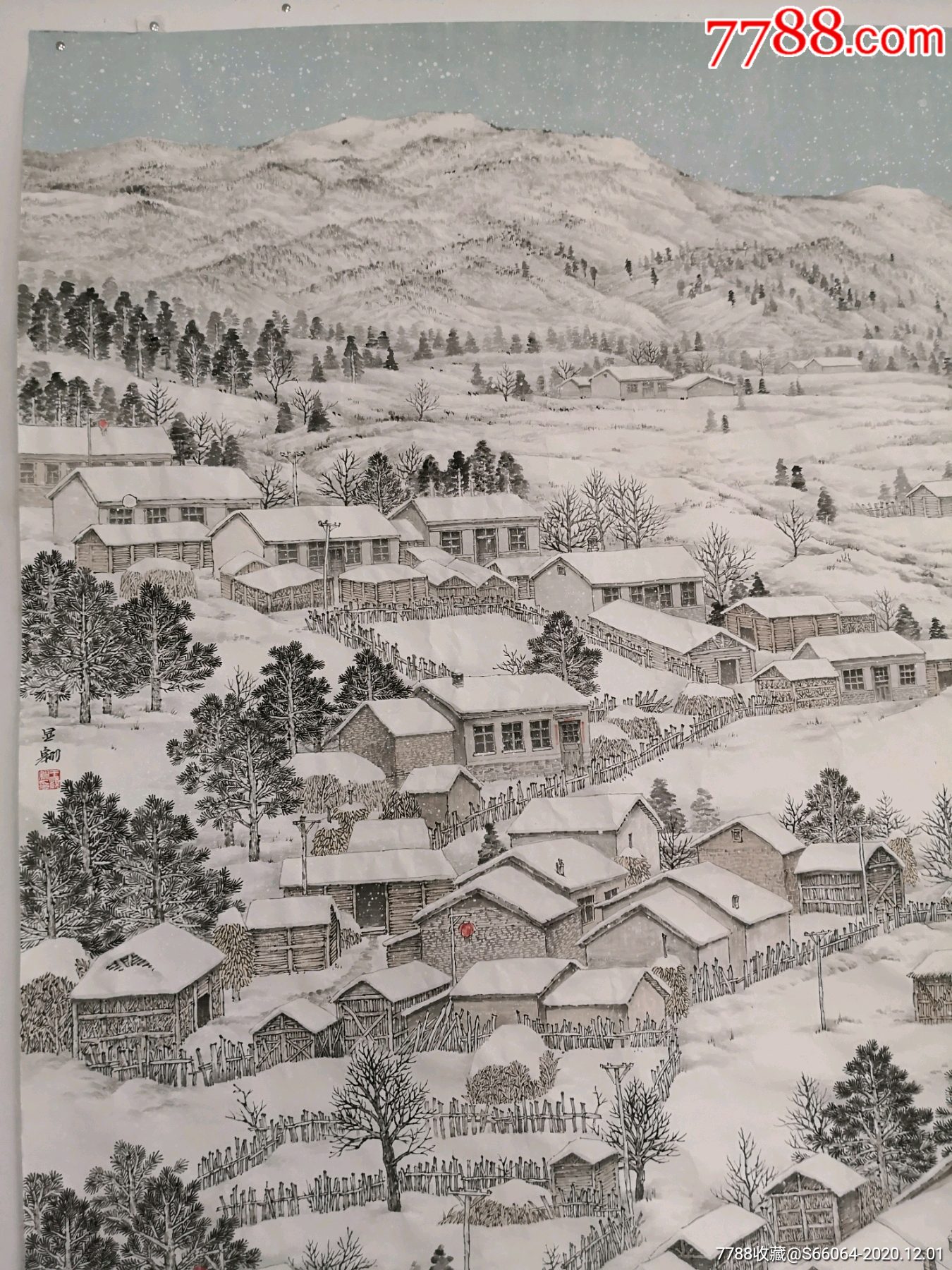 东北一一记忆中的家园-山水国画原作-7788书画网