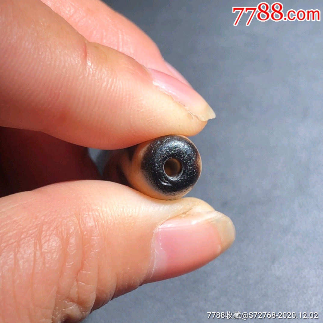 高油白毫天珠收藏佩戴精品