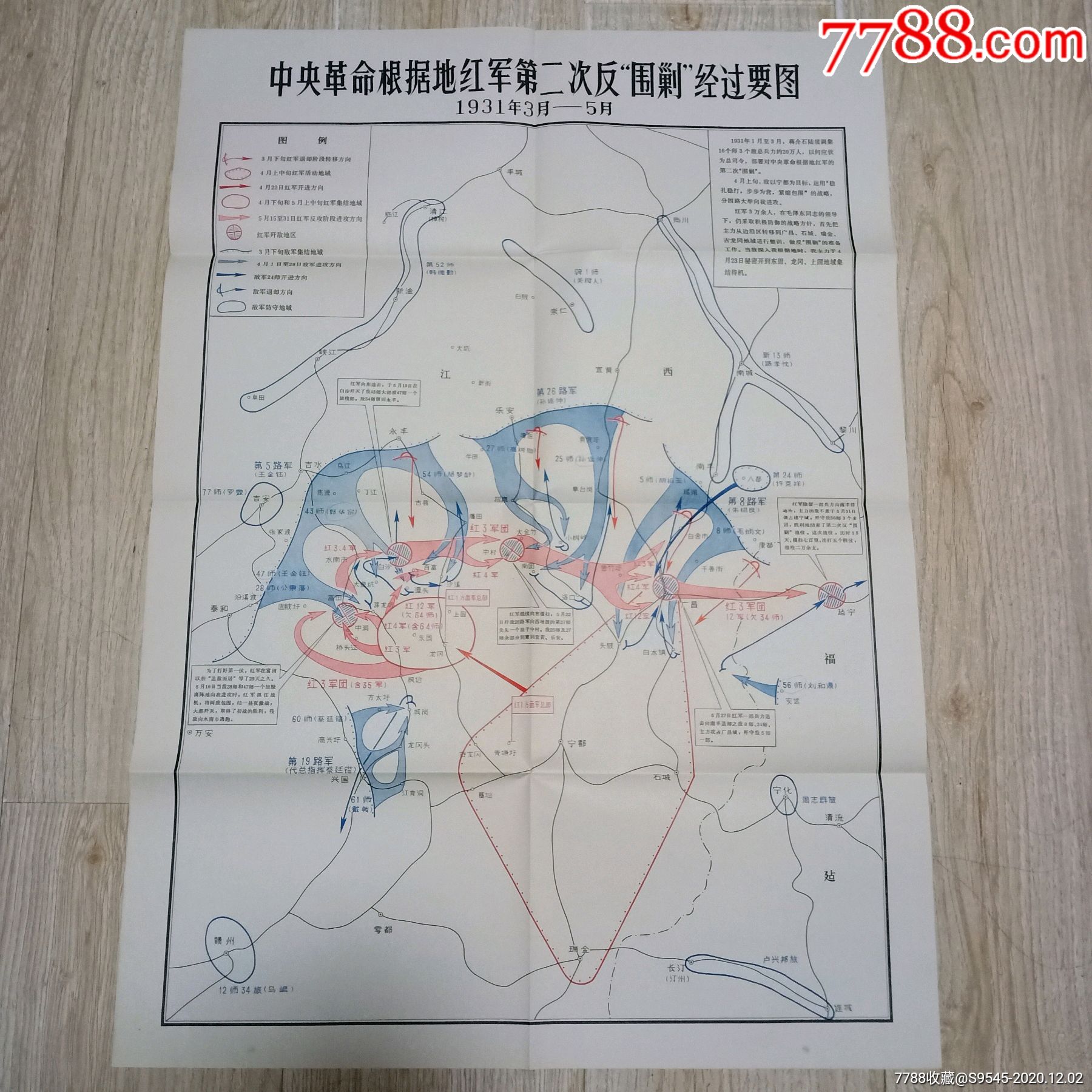 中*革命根据地红军第二次反围剿经过要图