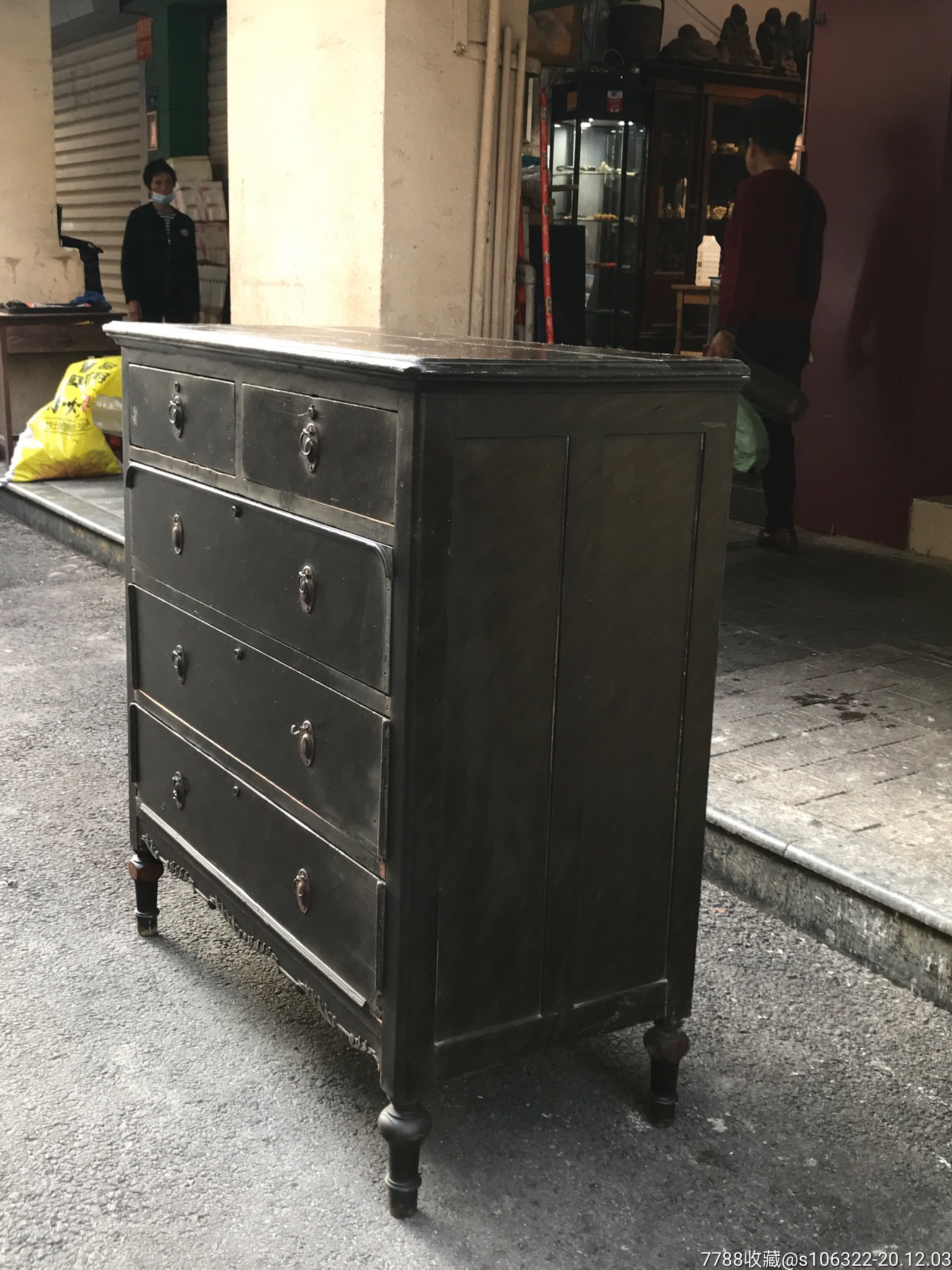 民国时期柚木五斗柜