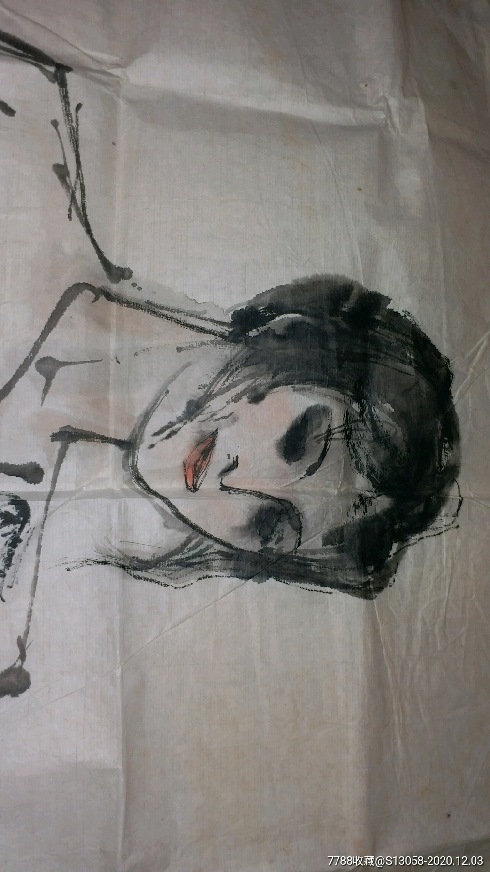 已故著名《红旗谱》画家王怀骐国画作品-人物写生