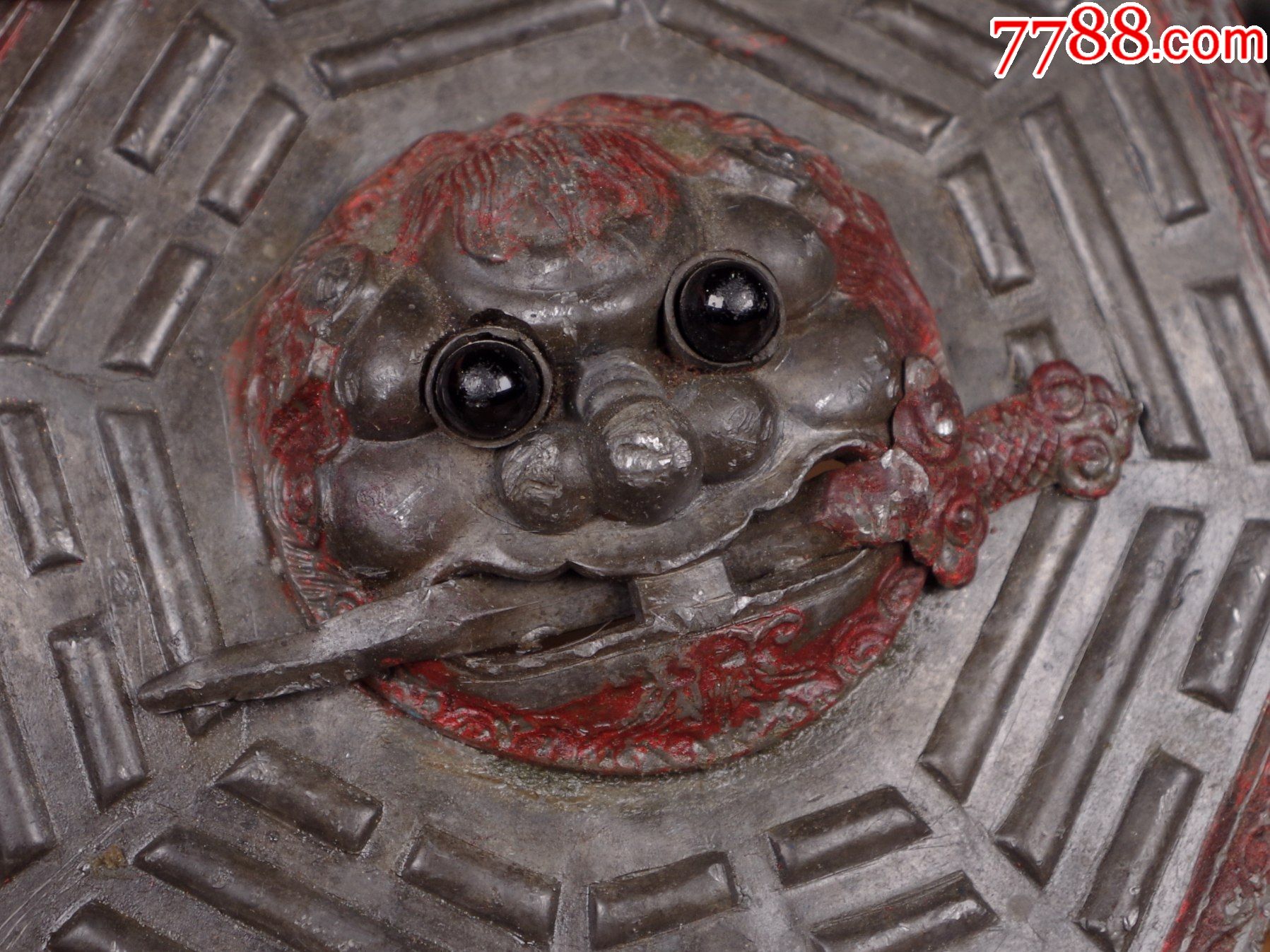 清代锡八卦吞口锡器道教辟邪挂件镇宅