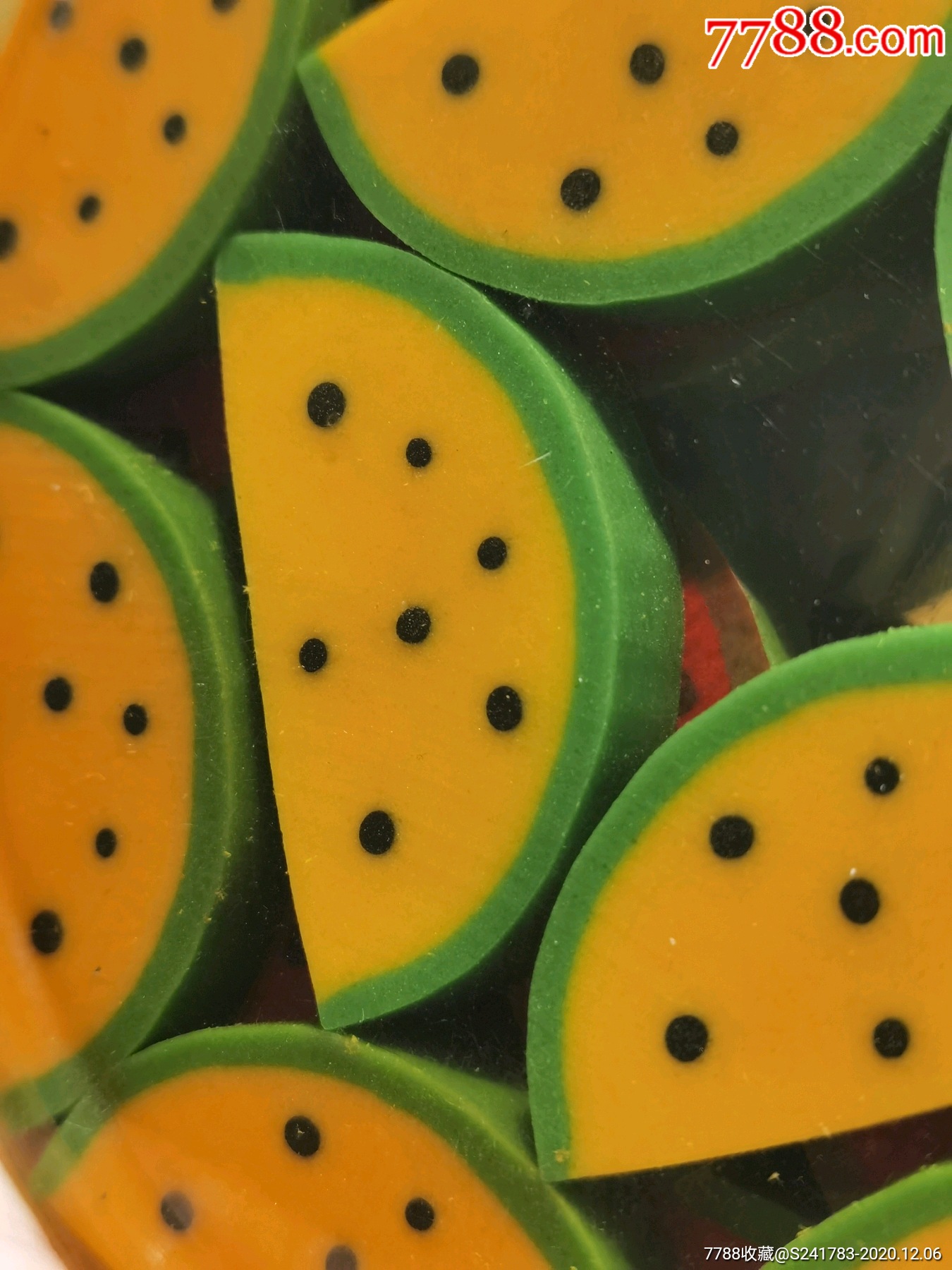 八十年代原盒西瓜瓣橡皮一盒-橡皮擦/笔擦-7788二胡