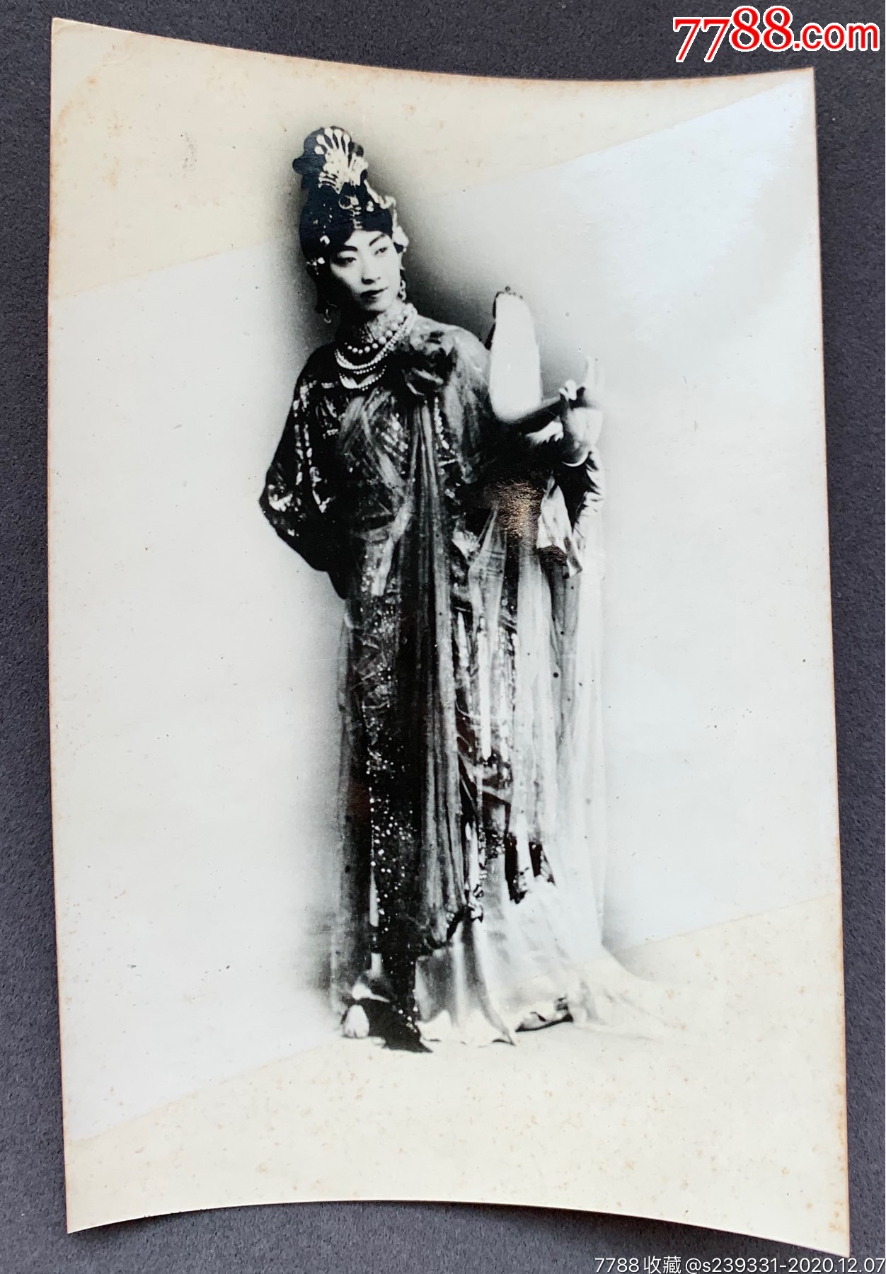 京剧大师,"四大名旦"之首梅兰芳饰演洛神民国银盐剧照一张