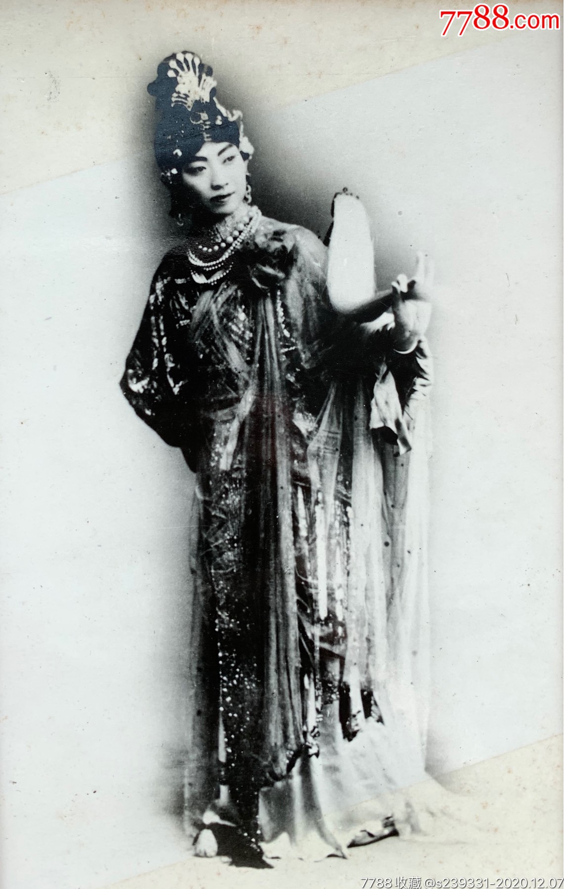 京剧大师四大名旦之首梅兰芳饰演洛神民国银盐剧照一张