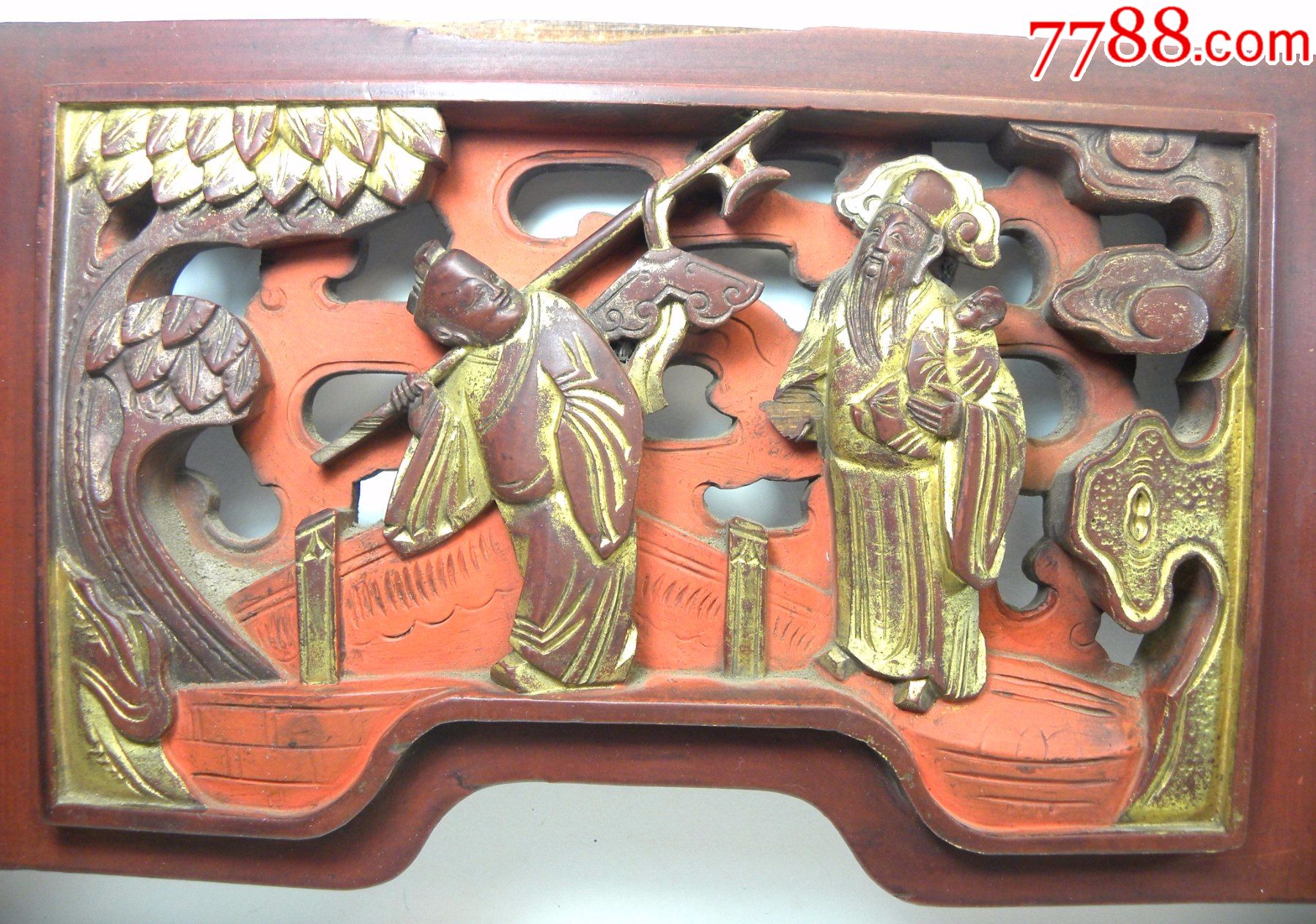 清代㊣中国经典故事郭子仪拜寿图a8一对名家精品花板稀少