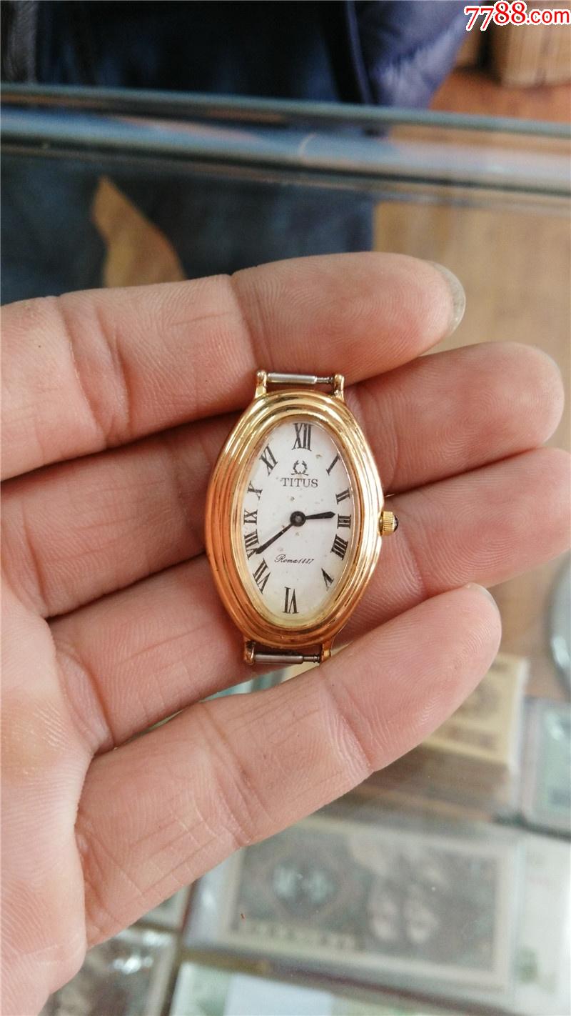 包金瑞士铁达时电子石英表天长地久款v8机芯