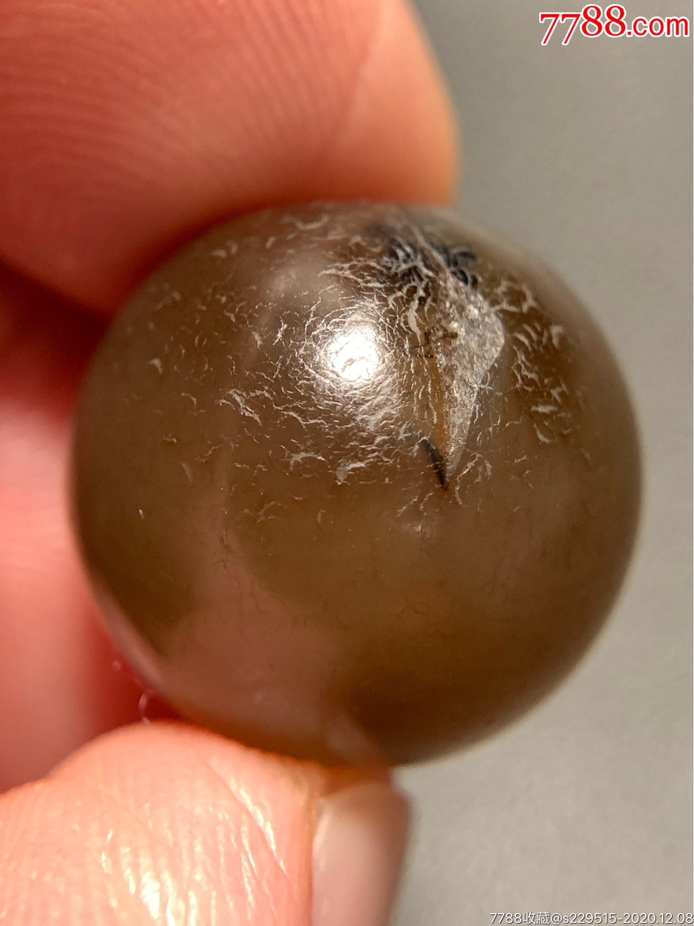 藏传褐色玛瑙圆珠17.2*18毫米