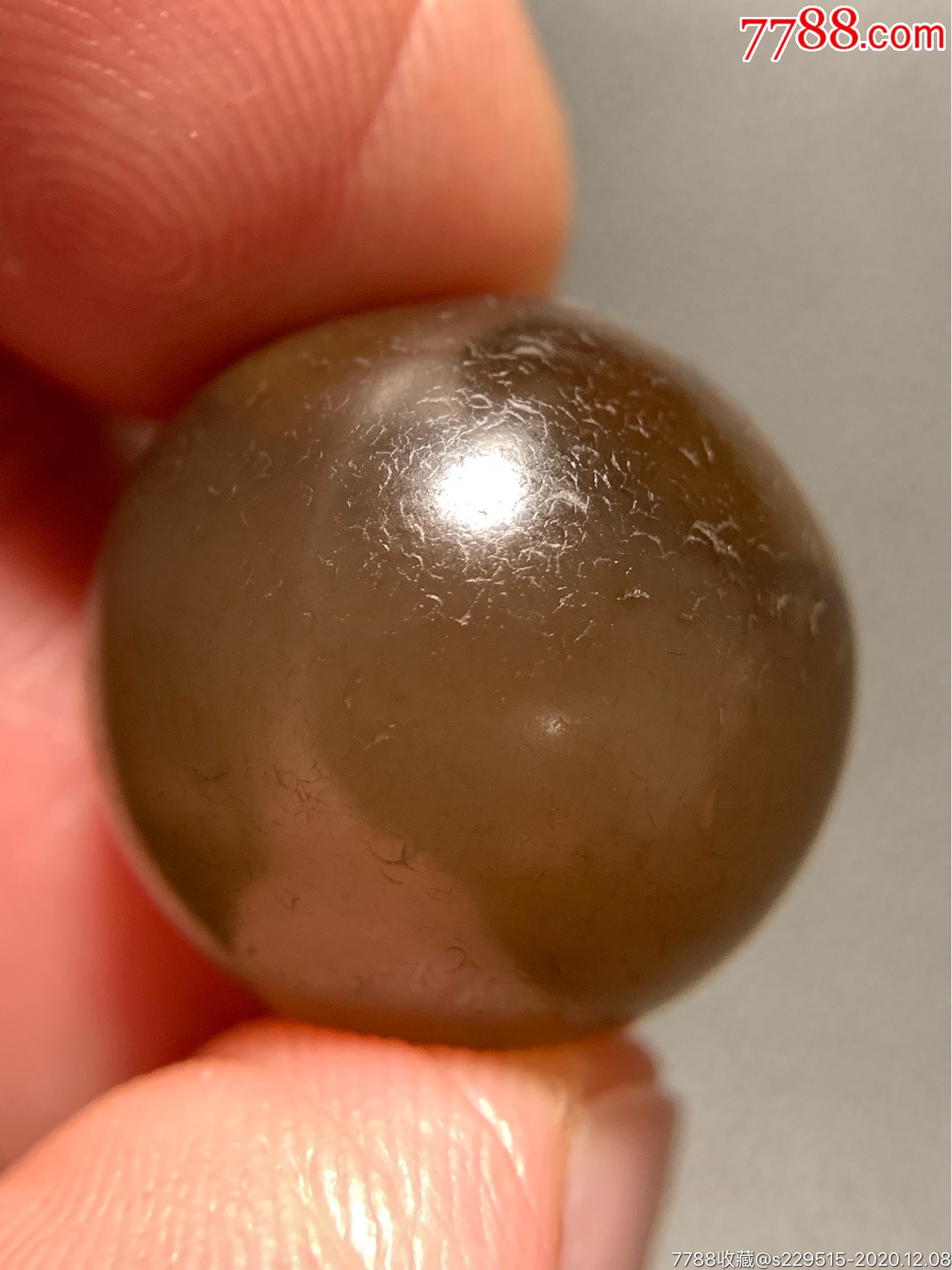 藏传褐色玛瑙圆珠17.2*18毫米