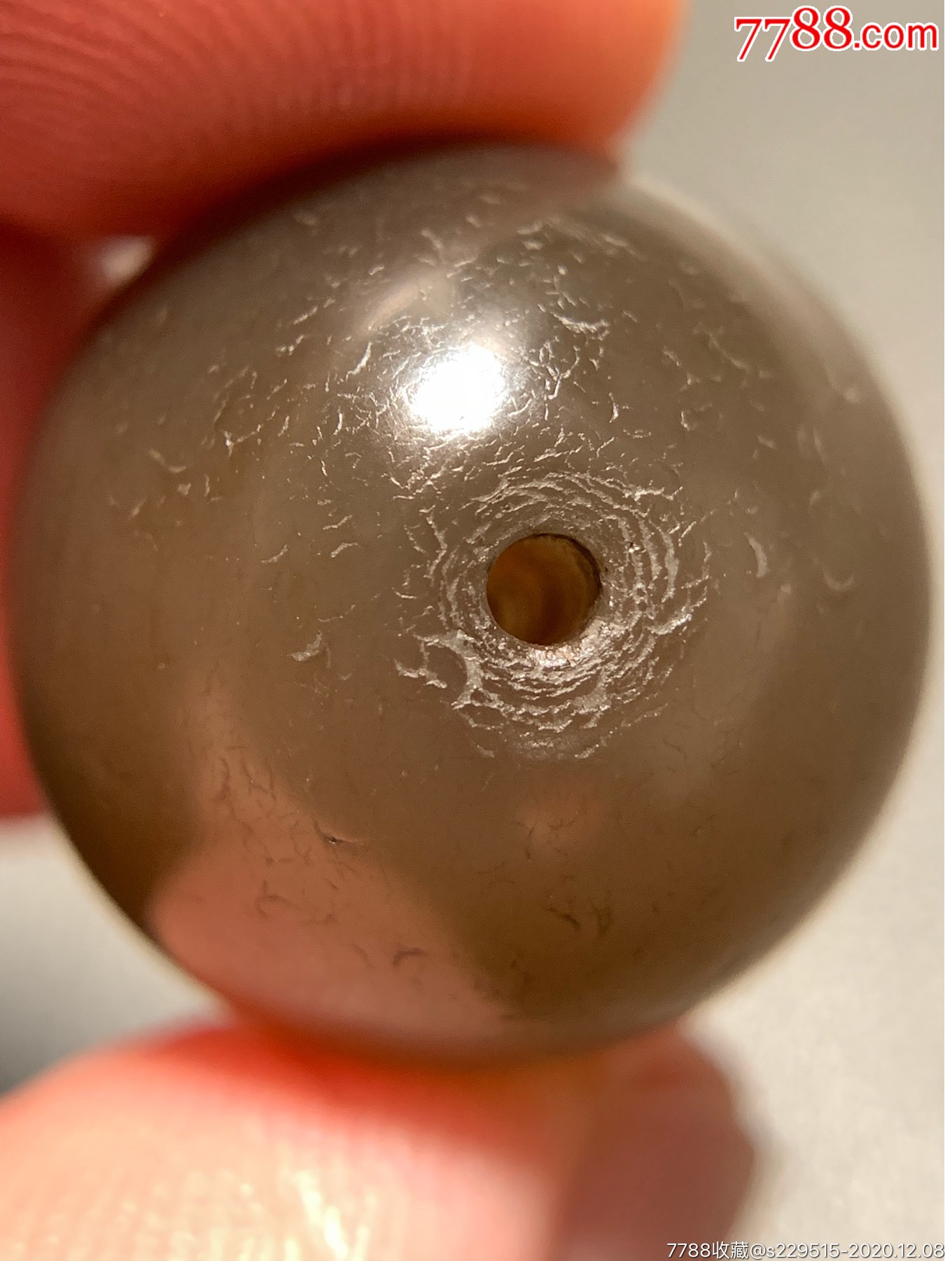 藏传褐色玛瑙圆珠17.2*18毫米