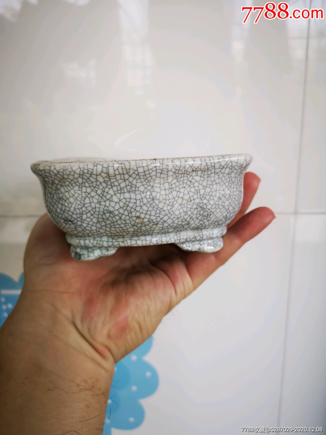 德化窑哥釉开片水仙盆