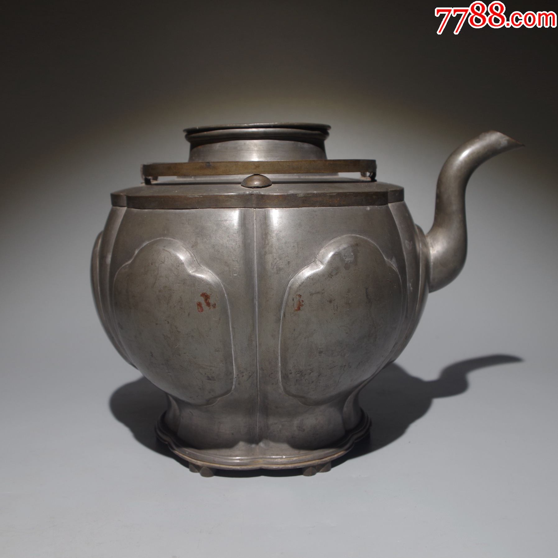 清代錫壺錫茶壺錫器擺設擺件_錫壺/錫器_第4張_7788茶具