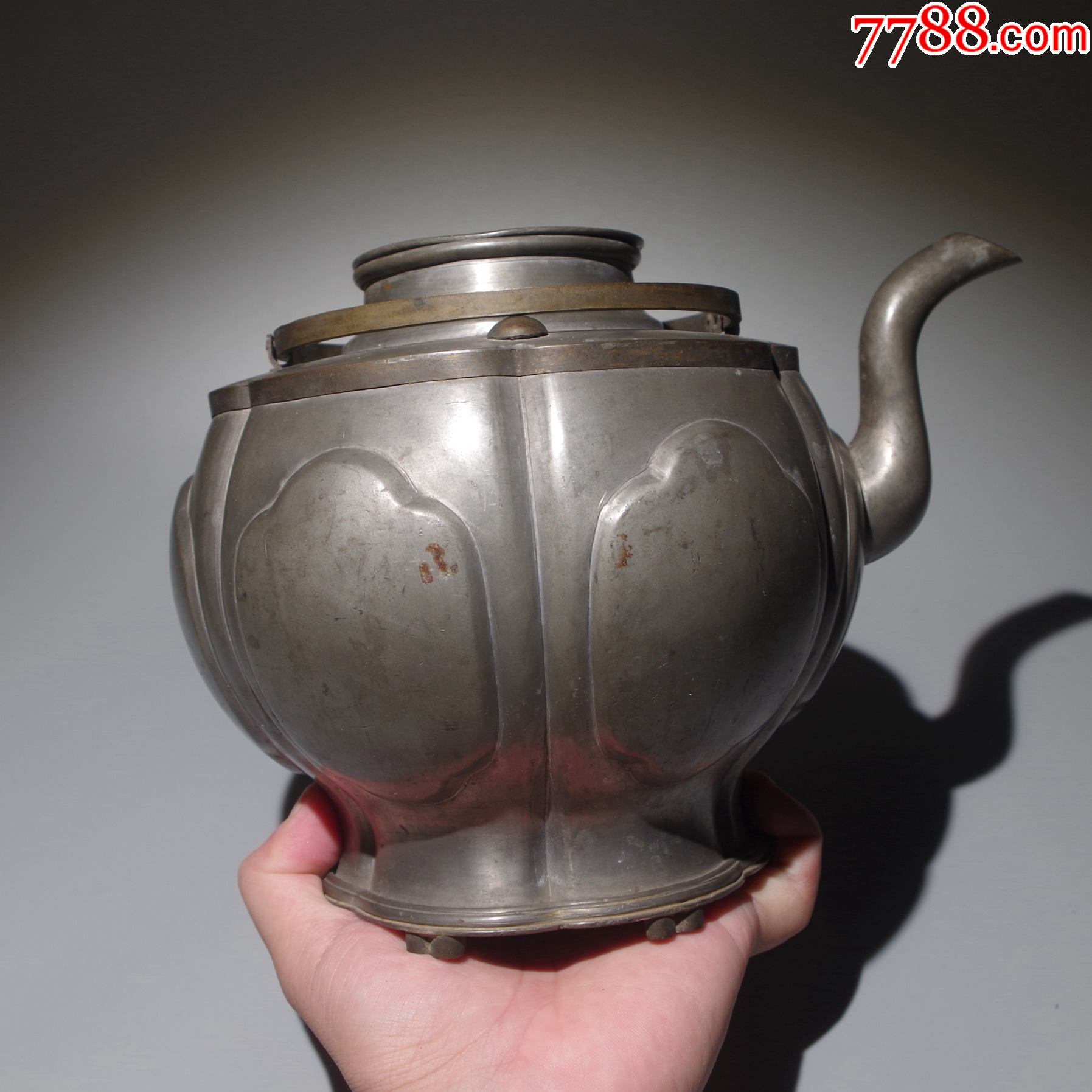 清代錫壺錫茶壺錫器擺設擺件_錫壺/錫器_第7張_7788茶具