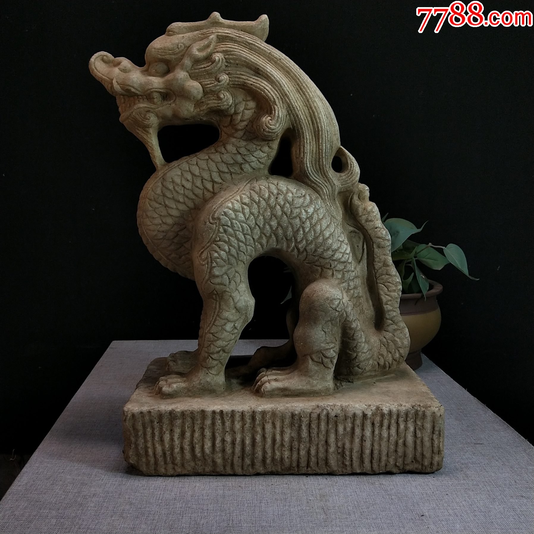 汉白玉麒麟龙兽