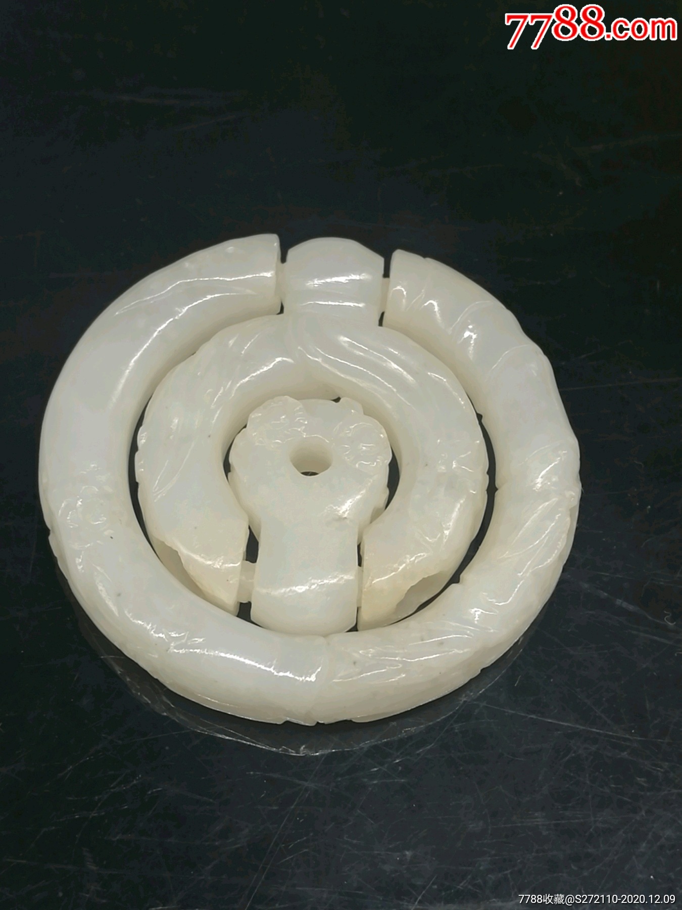 和田白玉同心佩-和田玉-7788收藏