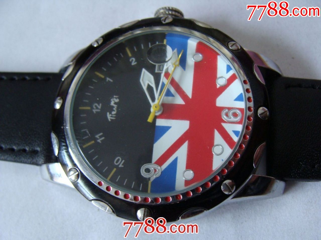 米字旗黑盘面【tianmi】】石英计时腕表!-手表/腕表-7788纸艺